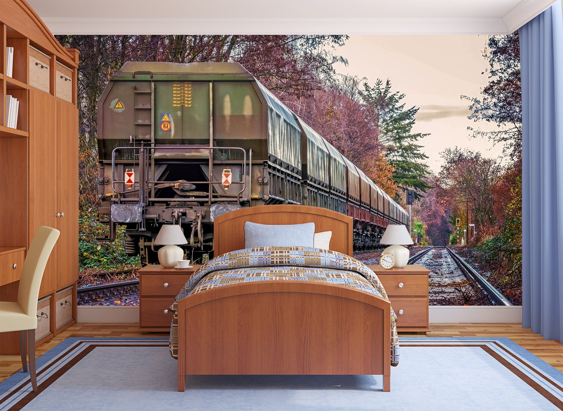 3D Maple Leaf Train 048 Vehicle Wall Murals