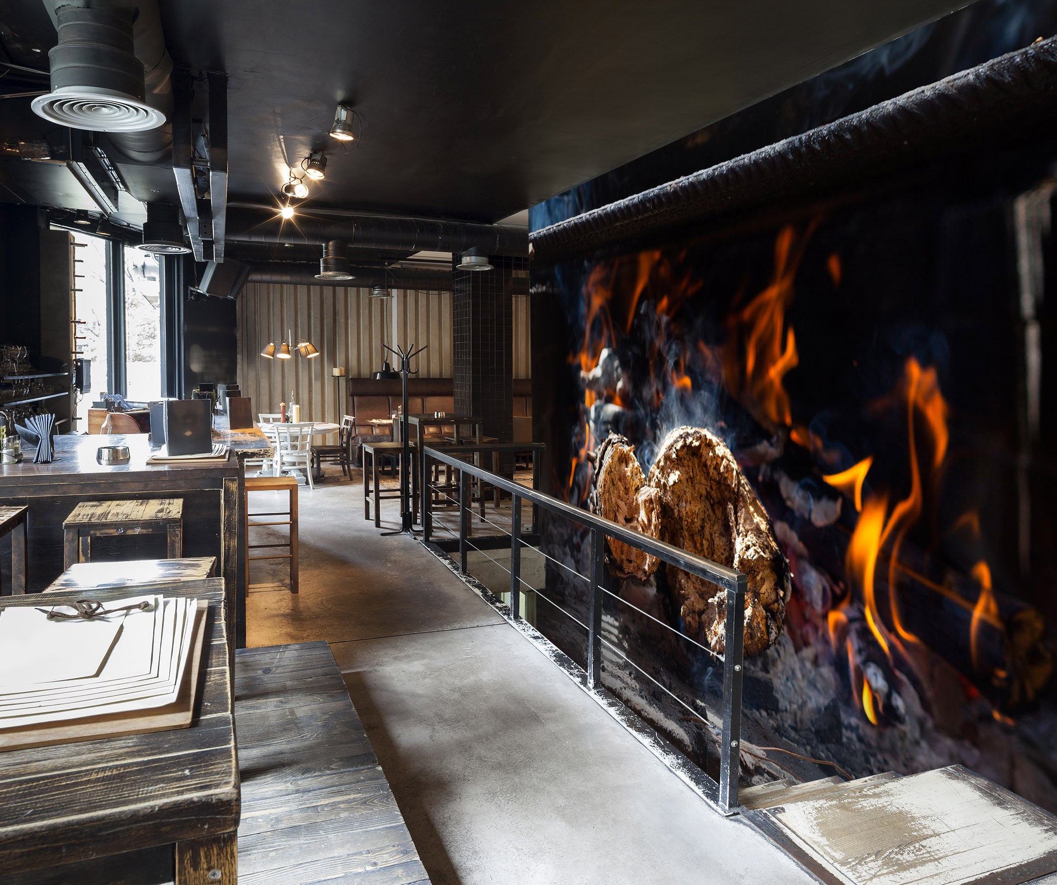 3D Fire Grilled Steak 1414 Wall Murals