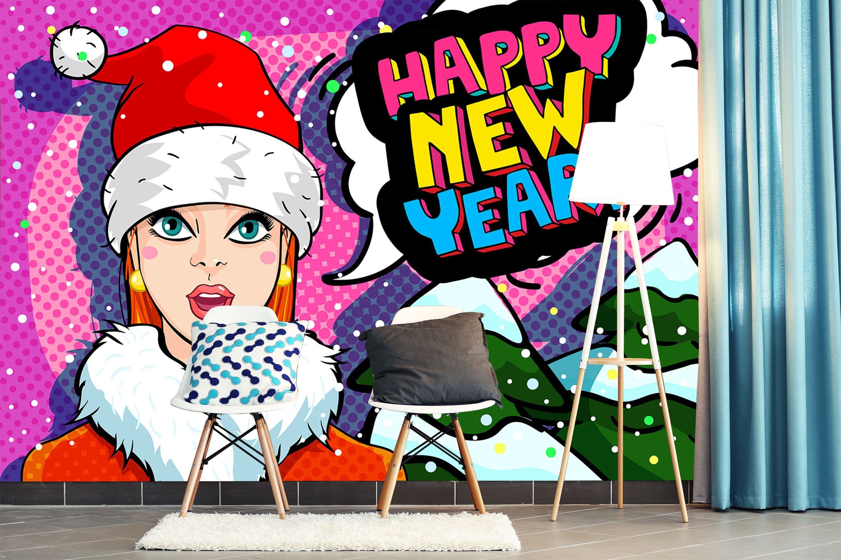 3D Christmas Hat Woman 685 Wallpaper AJ Wallpaper 2 