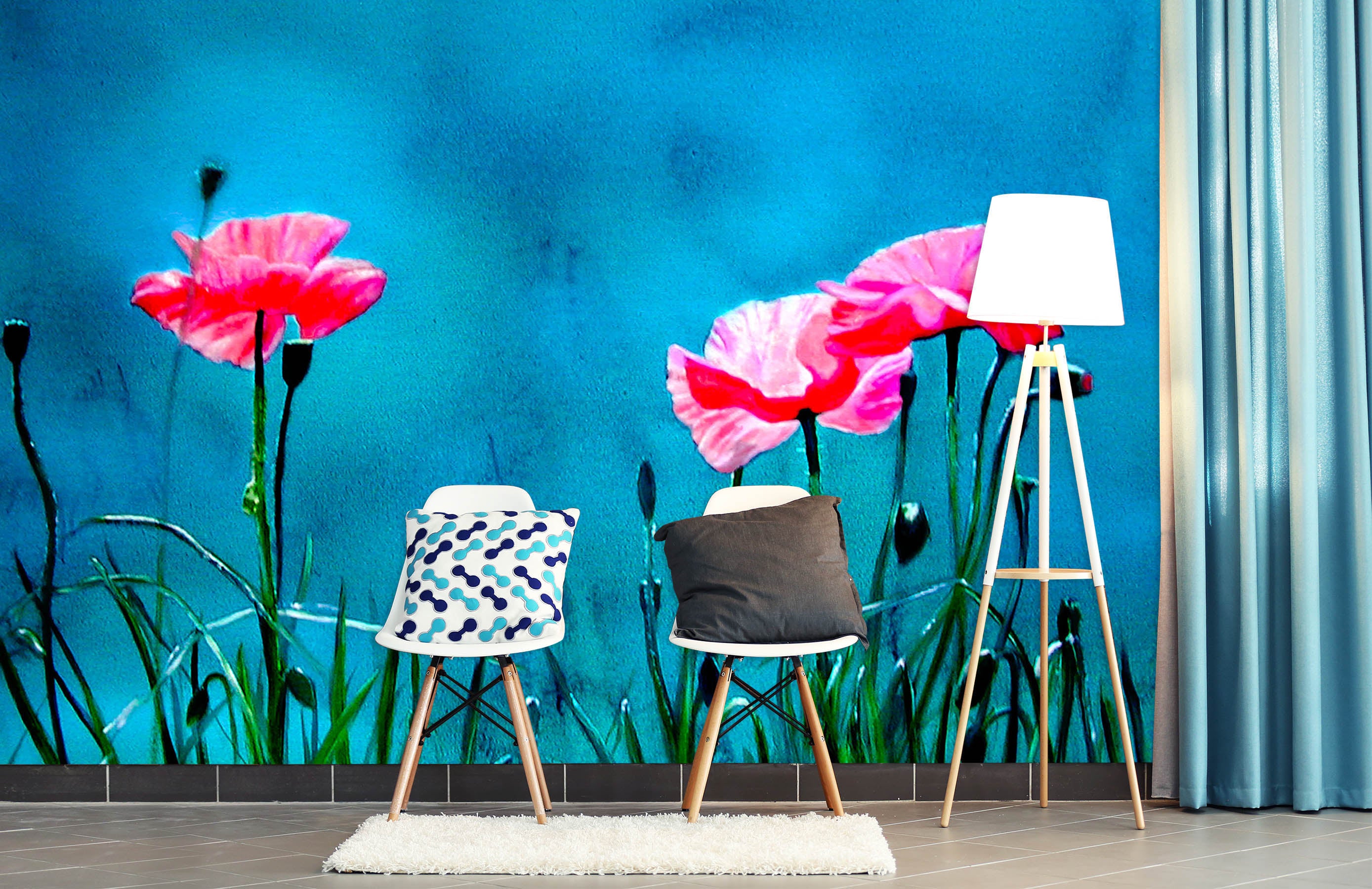 3D Pink Flowers 11103 Matthew Holden Bates Wall Mural Wall Murals