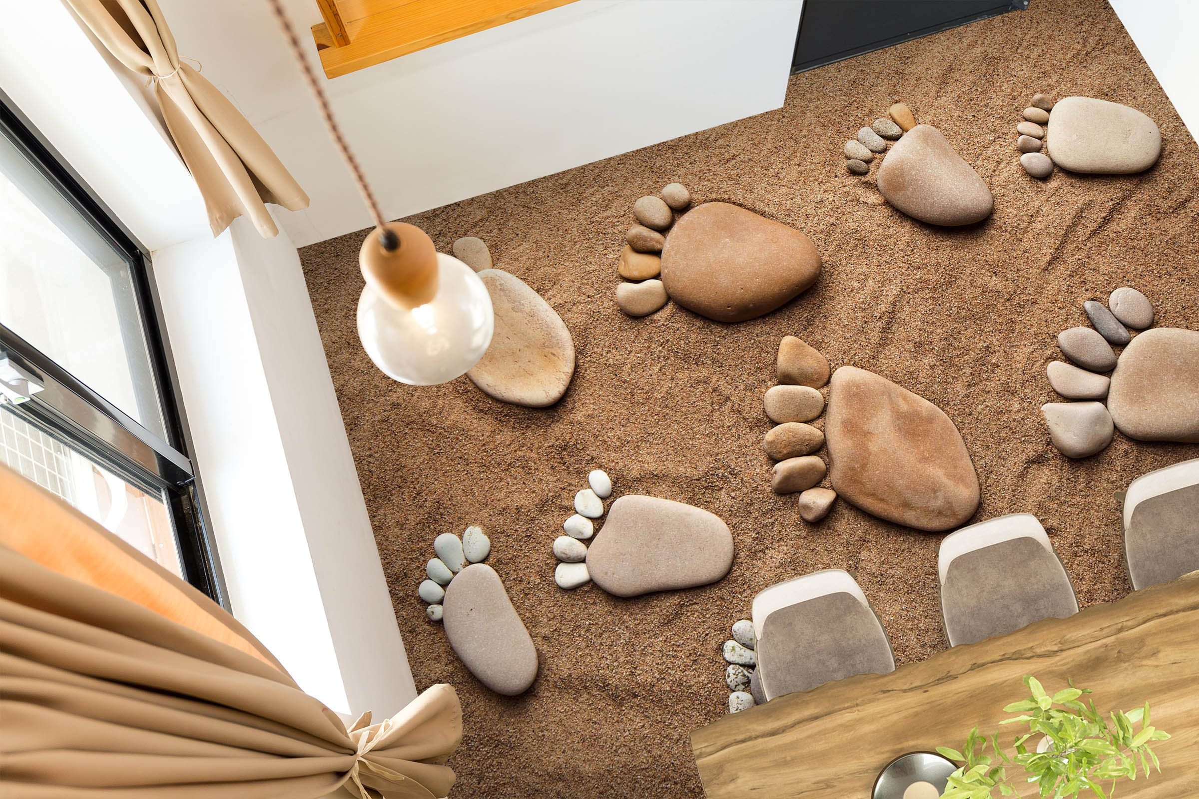 3D Stone Footprints 019 Floor Mural  Wallpaper Murals Rug & Mat Print Epoxy waterproof bath floor