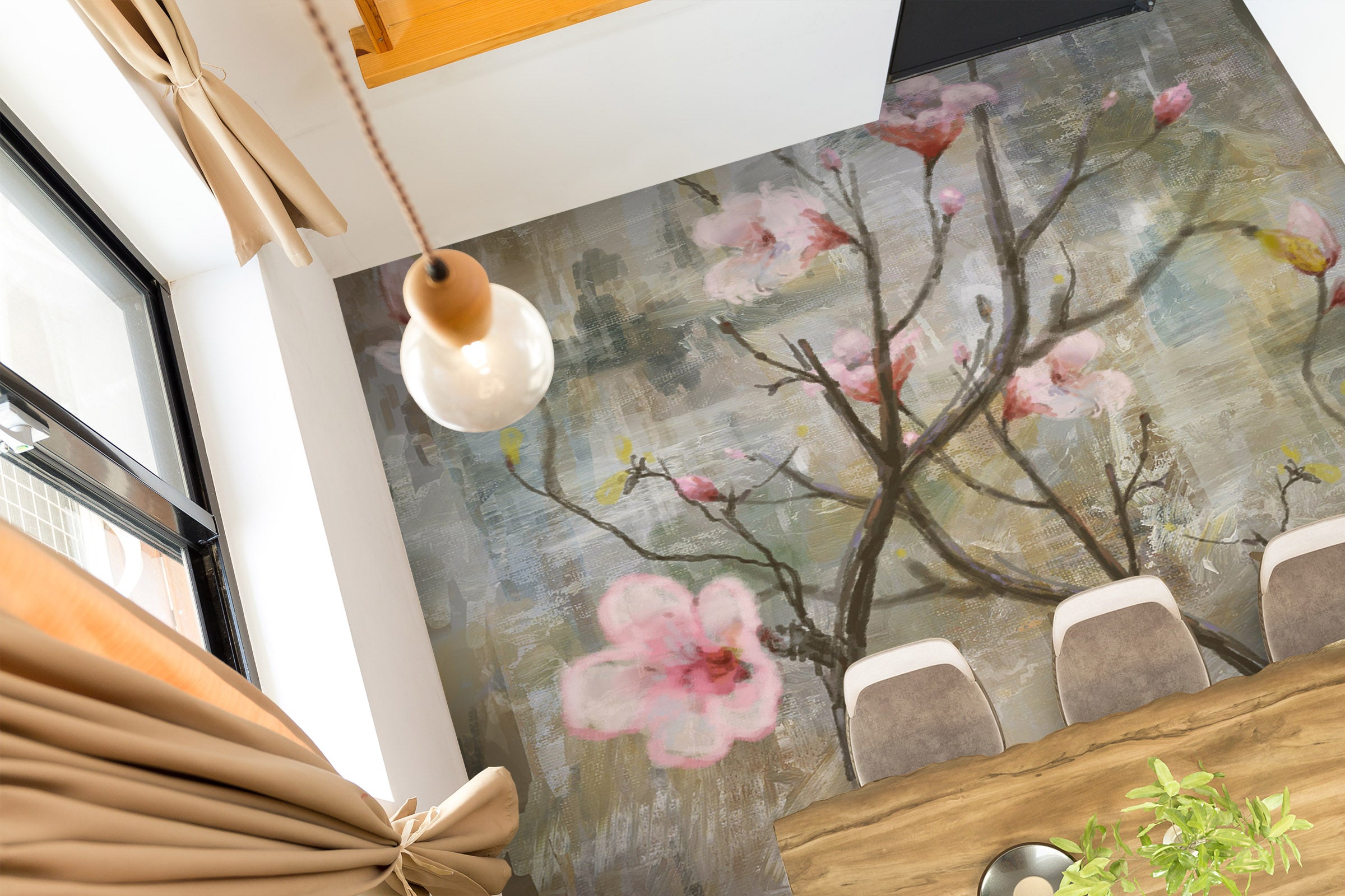 3D Classic Magnolia Flower 1253 Floor Mural  Wallpaper Murals Self-Adhesive Removable Print Epoxy