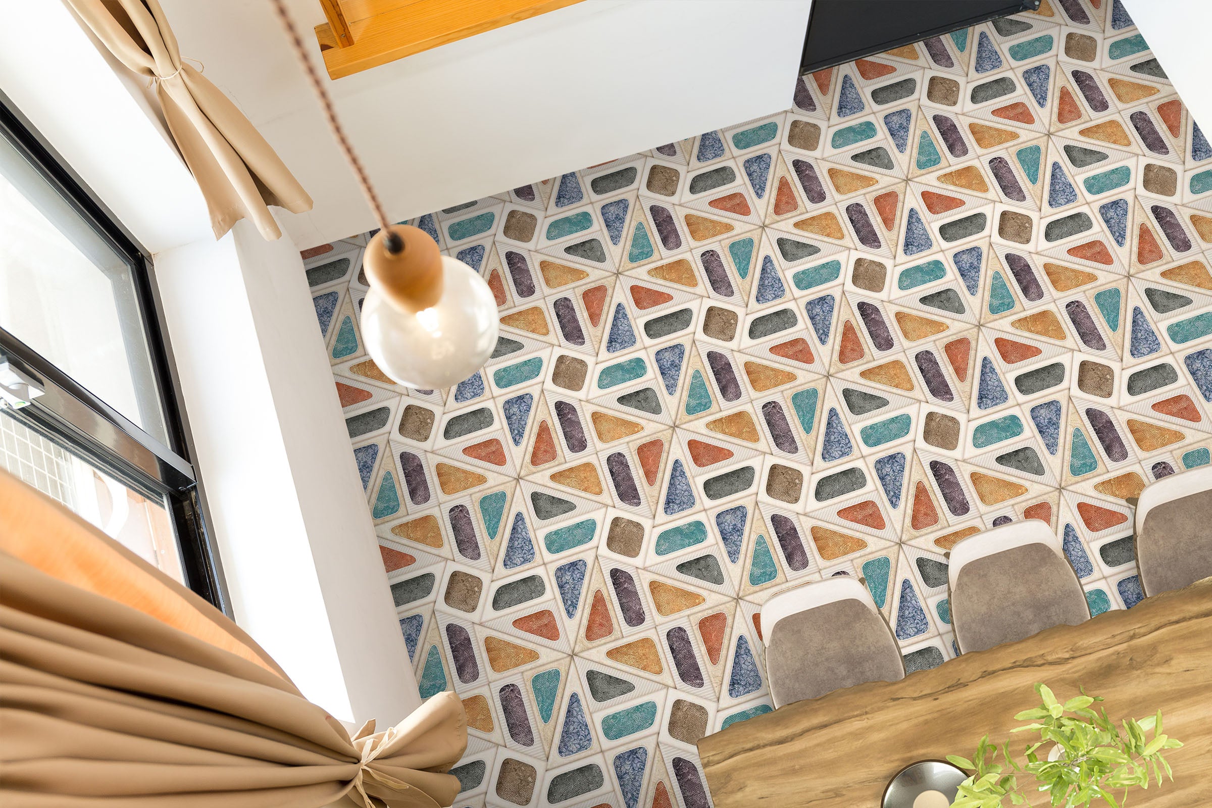 3D Retro Color Art 484 Floor Mural