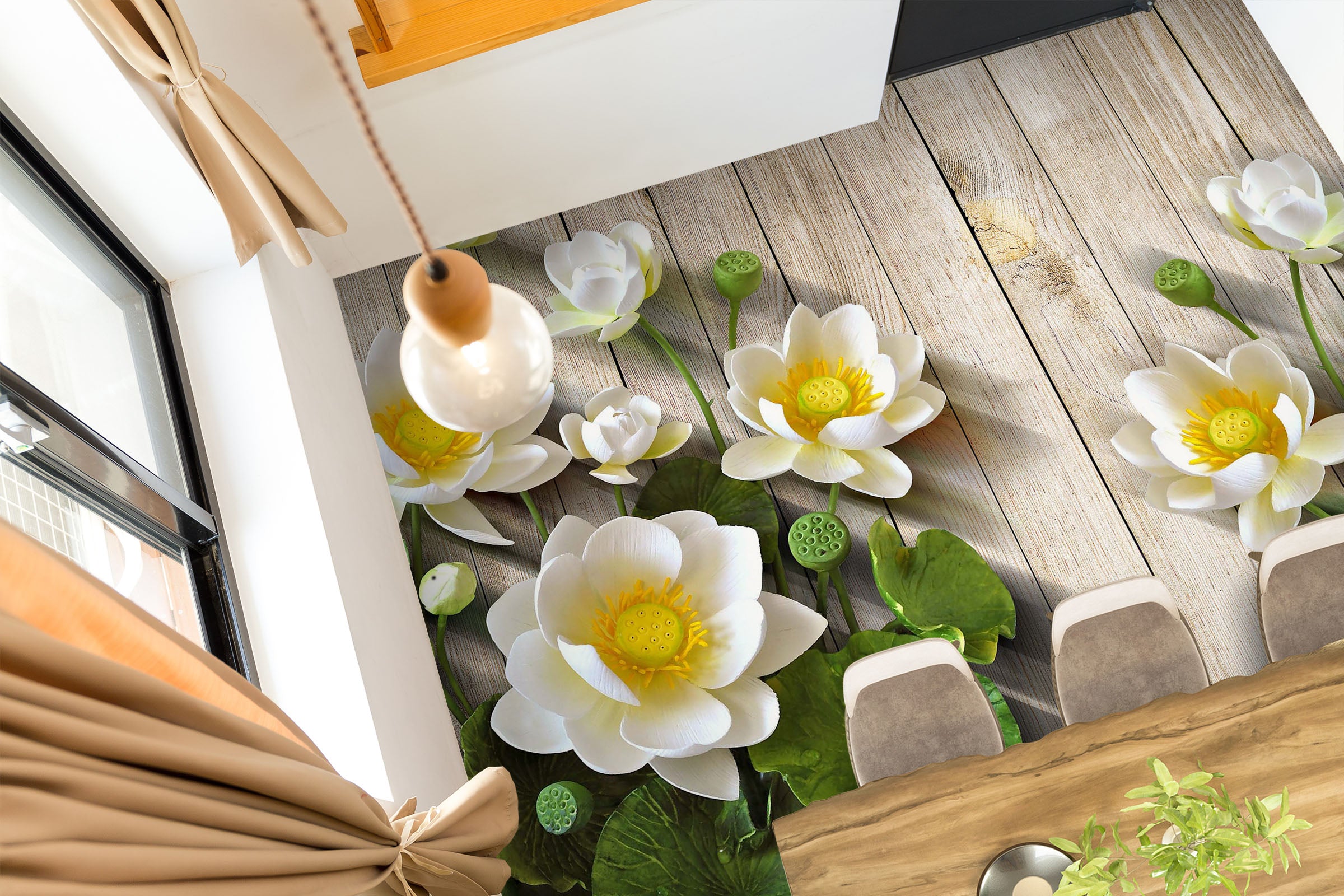 3D Lotus Of Hope 1434 Floor Mural  Wallpaper Murals Self-Adhesive Removable Print Epoxy