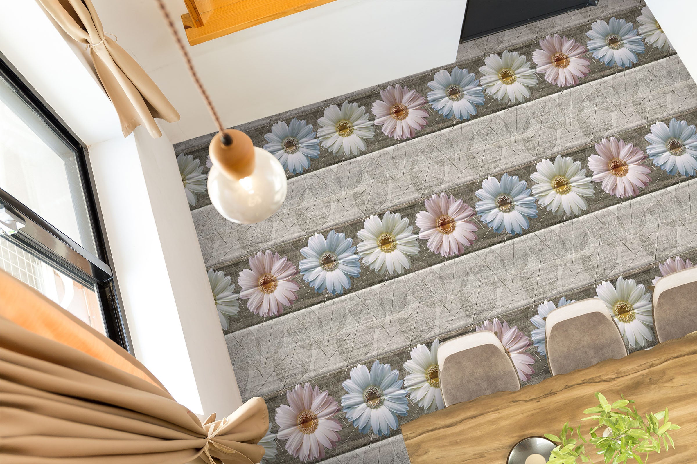 3D Three Color Flowers 165 Floor Mural  Wallpaper Murals Rug & Mat Print Epoxy waterproof bath floor