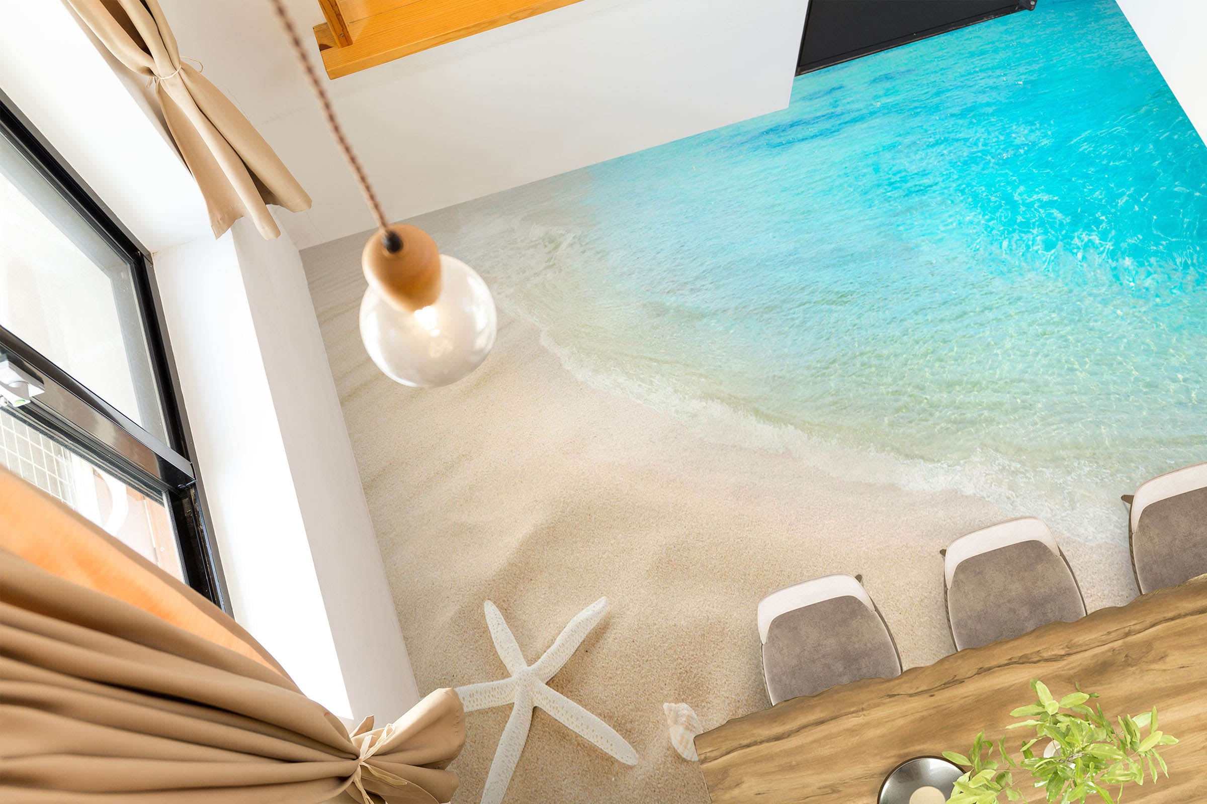 3D Gentle White Starfish 1322 Floor Mural  Wallpaper Murals Self-Adhesive Removable Print Epoxy