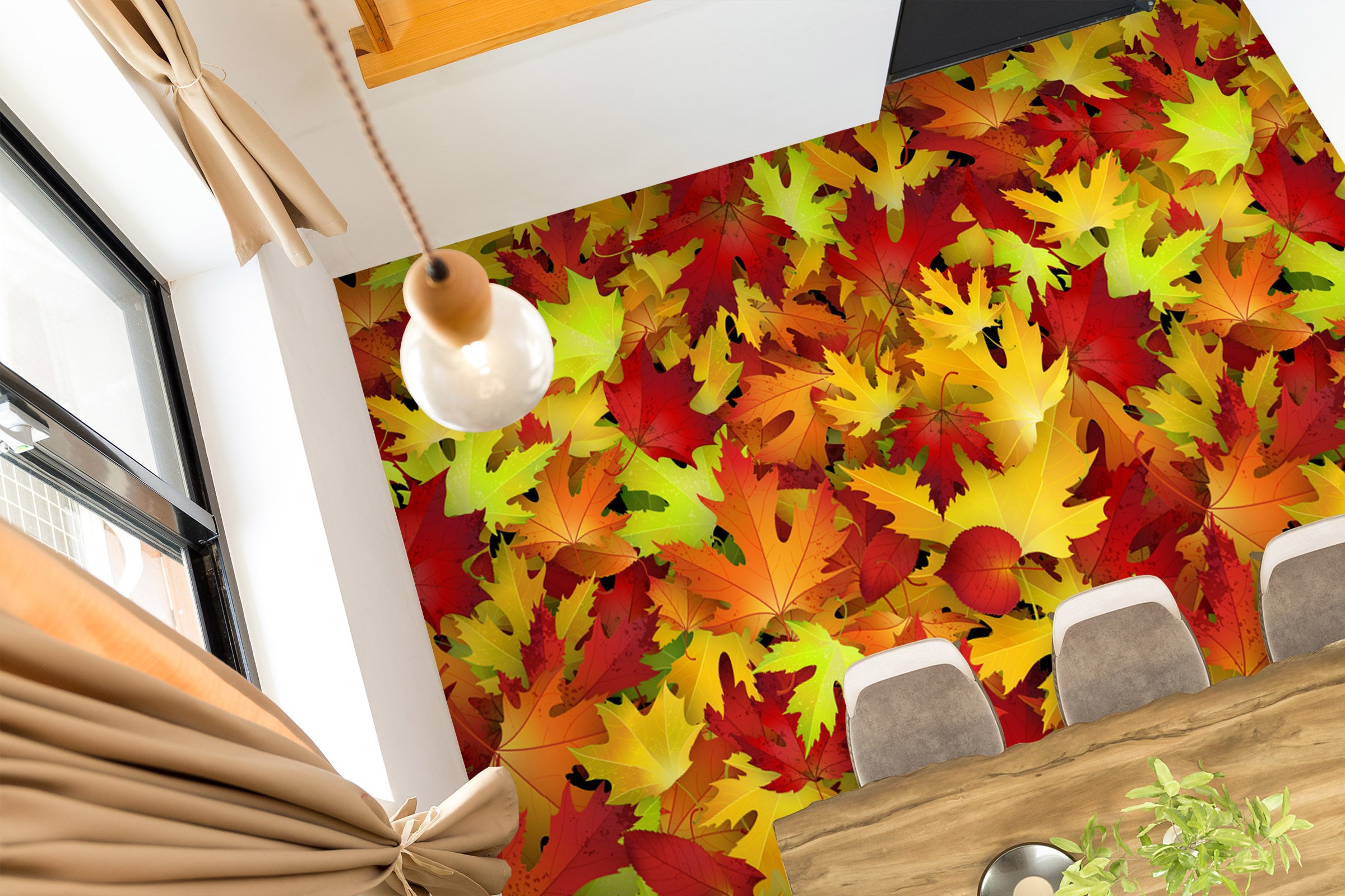 3D Autumn Maple Leaves 325 Floor Mural  Wallpaper Murals Rug & Mat Print Epoxy waterproof bath floor