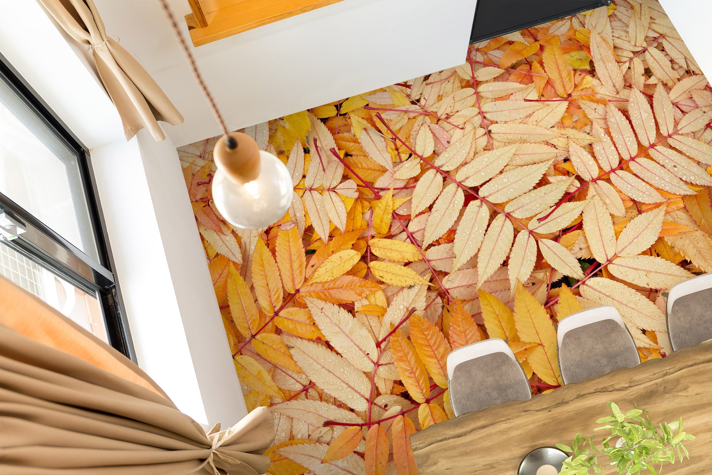 3D Fall Leaves 510 Floor Mural  Wallpaper Murals Rug & Mat Print Epoxy waterproof bath floor
