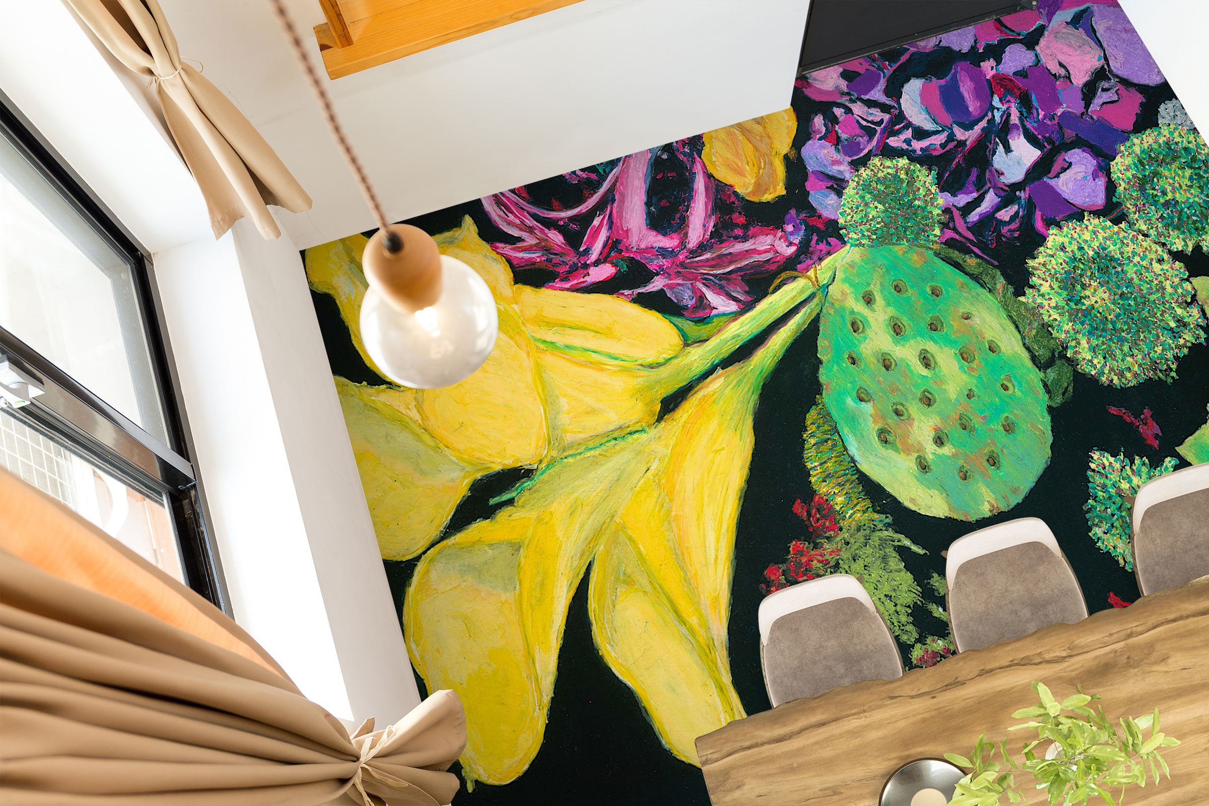 3D Lotus Flower 96128 Allan P. Friedlander Floor Mural  Wallpaper Murals Self-Adhesive Removable Print Epoxy