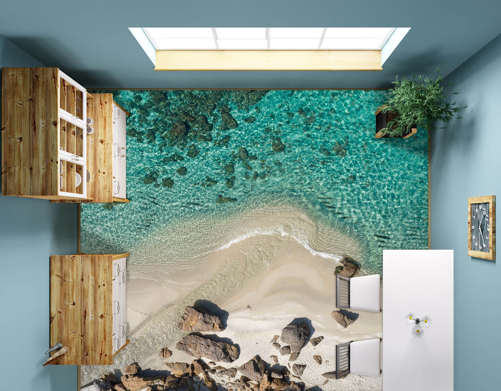 3D Quiet And Cool Sea 847 Floor Mural  Wallpaper Murals Rug & Mat Print Epoxy waterproof bath floor