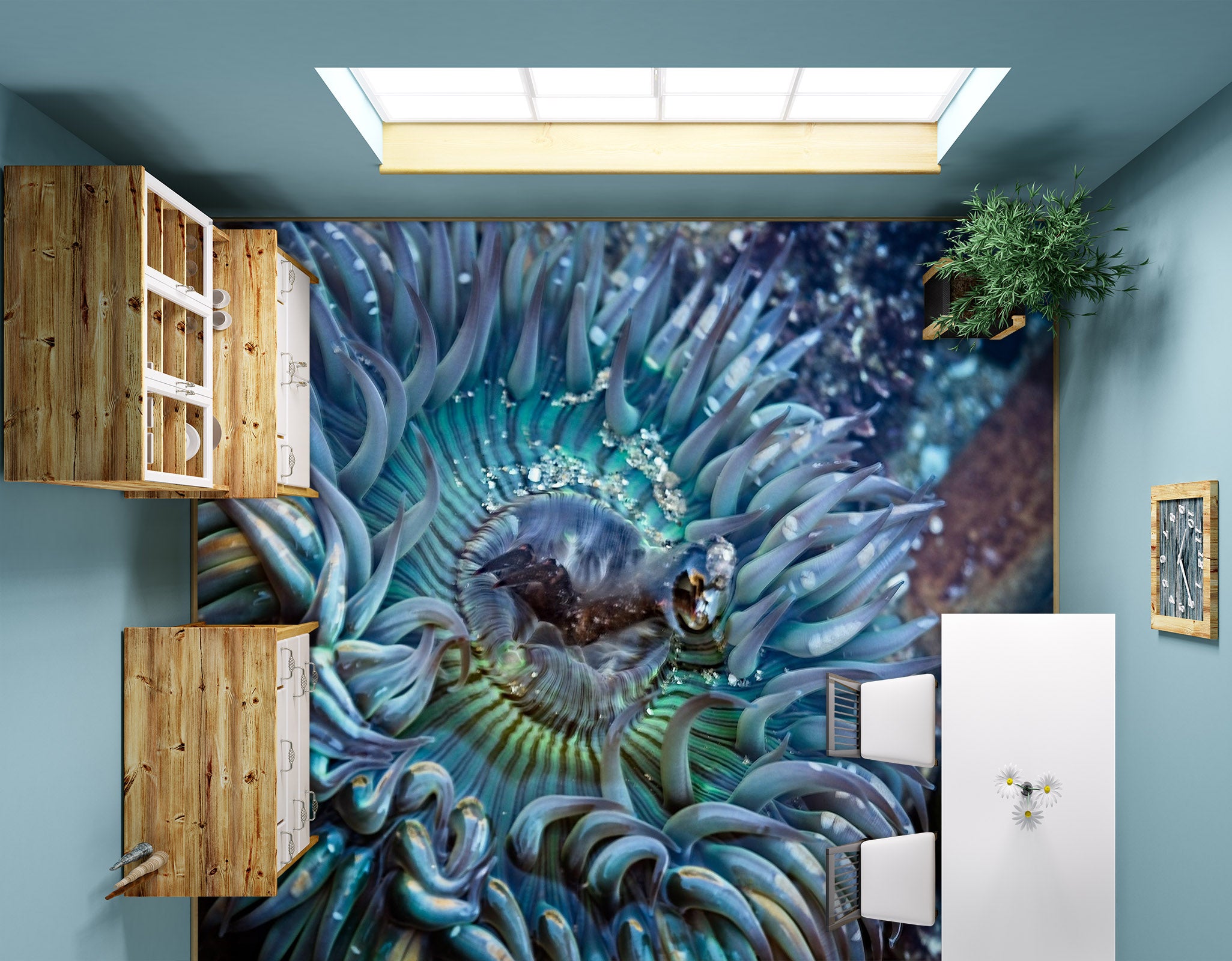 3D Flower Core 98191 Kathy Barefield Floor Mural  Wallpaper Murals Self-Adhesive Removable Print Epoxy