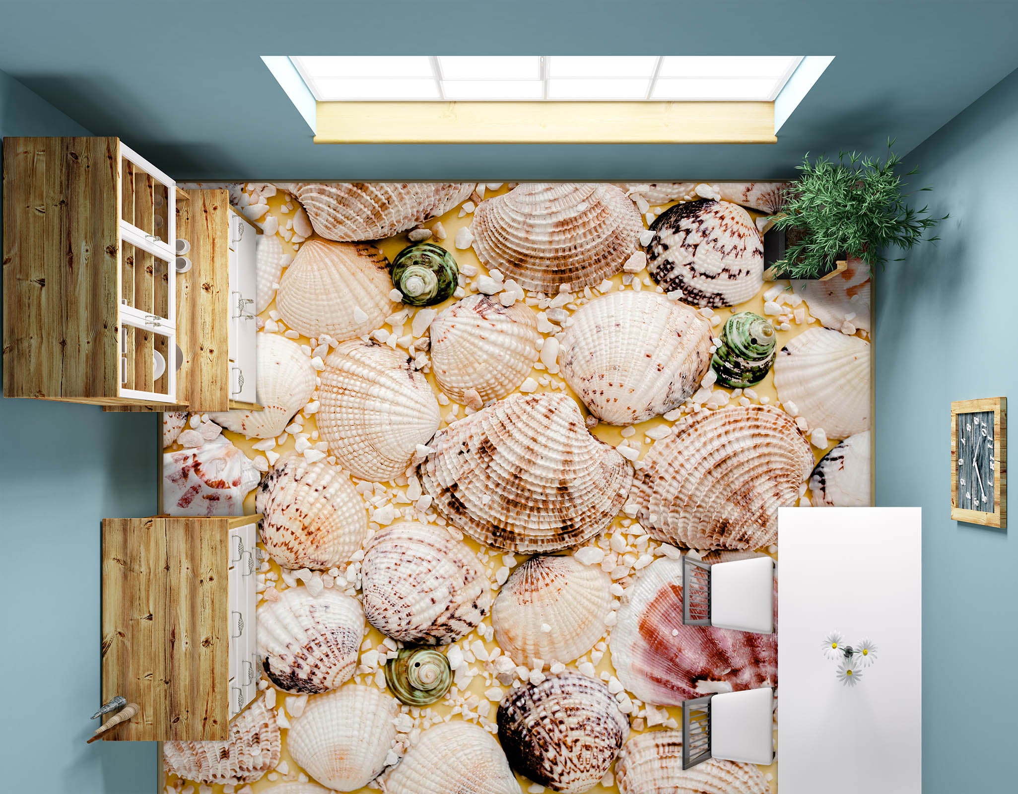 3D Rare Shells 826 Floor Mural  Wallpaper Murals Rug & Mat Print Epoxy waterproof bath floor