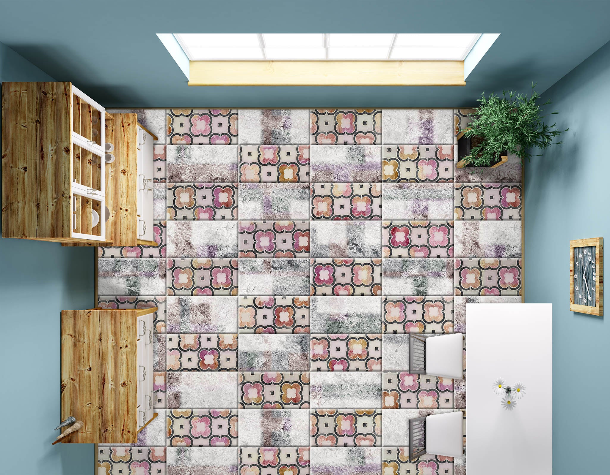 3D Cute Flower Pattern 994 Floor Mural  Wallpaper Murals Self-Adhesive Removable Print Epoxy