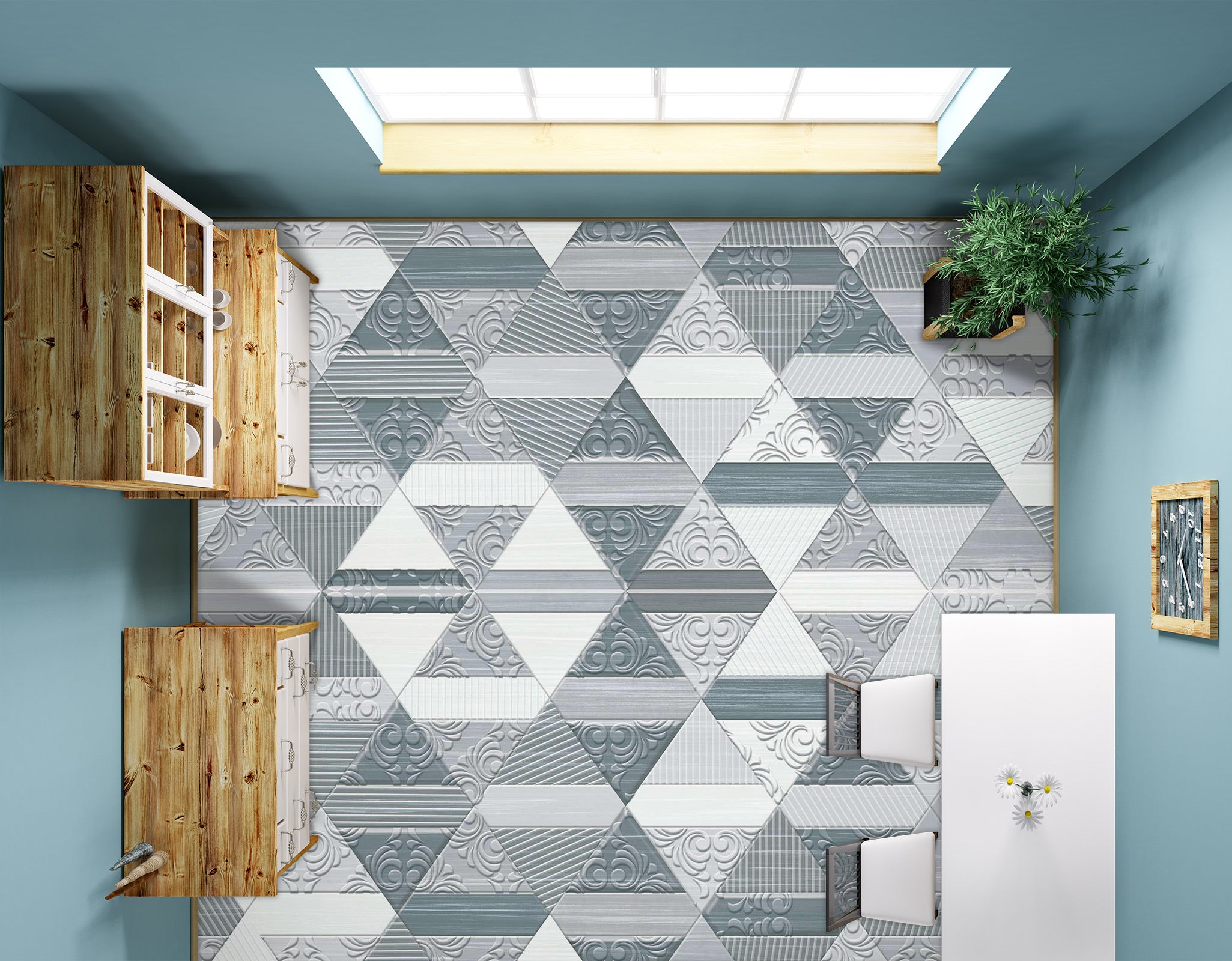 3D Simple Triangle Art 676 Floor Mural  Wallpaper Murals Rug & Mat Print Epoxy waterproof bath floor