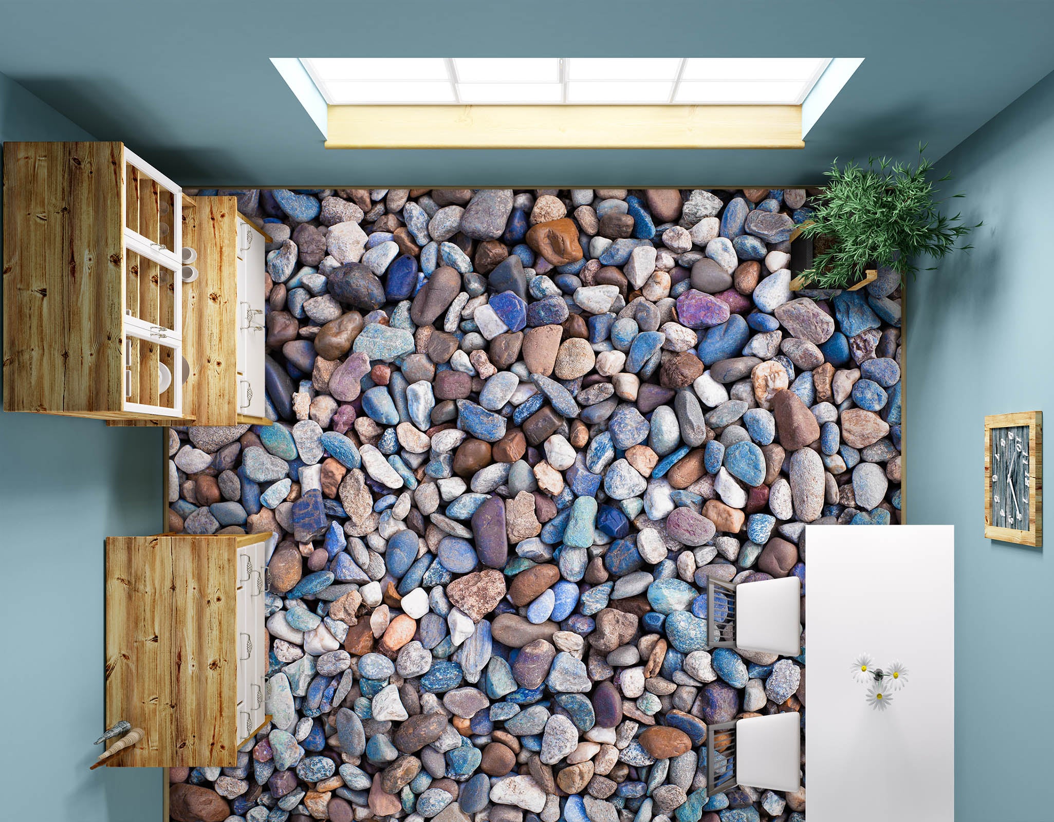 3D Cute Colored Little Stones 969 Floor Mural  Wallpaper Murals Self-Adhesive Removable Print Epoxy