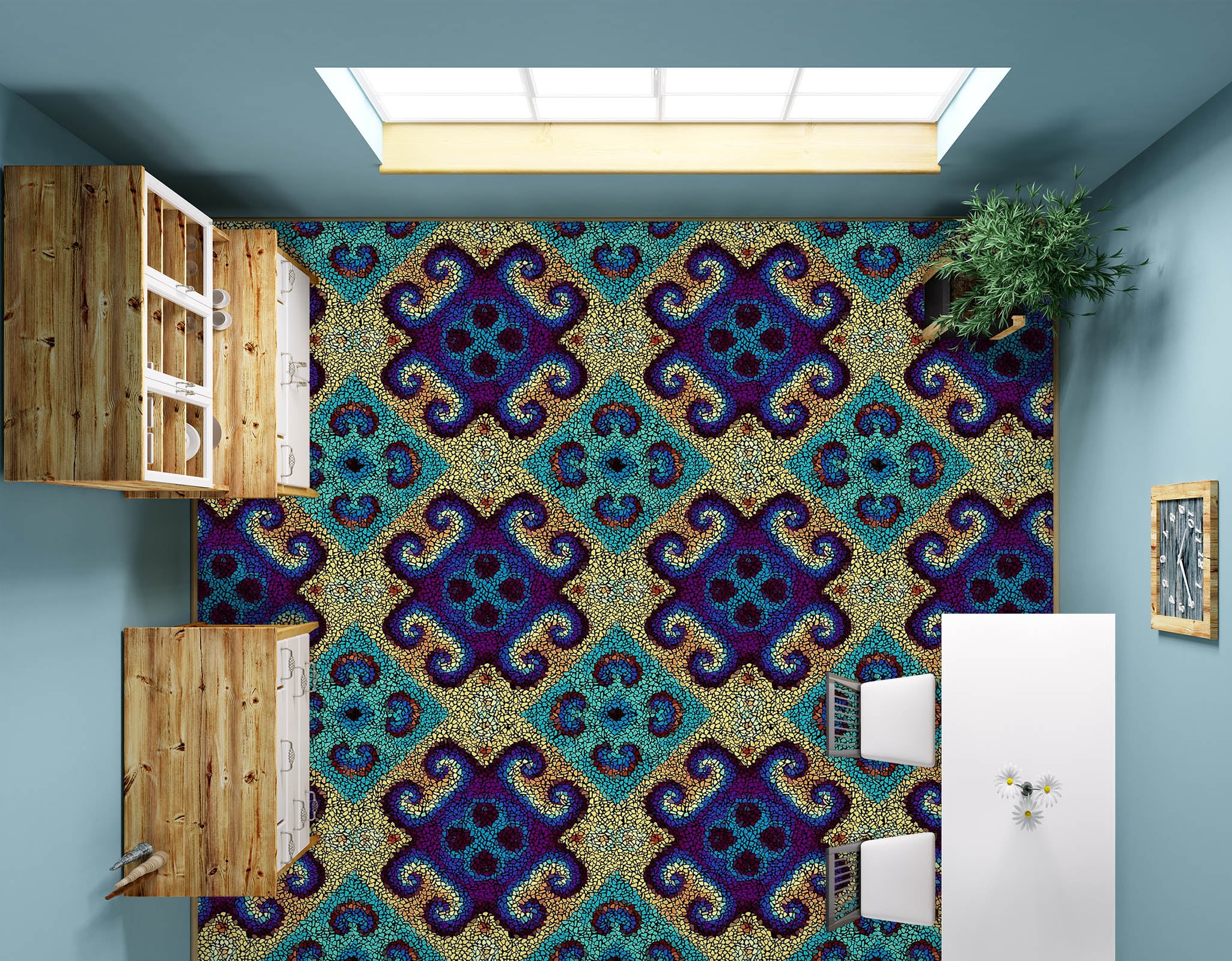 3D Mysterious Rhombuses 821 Floor Mural