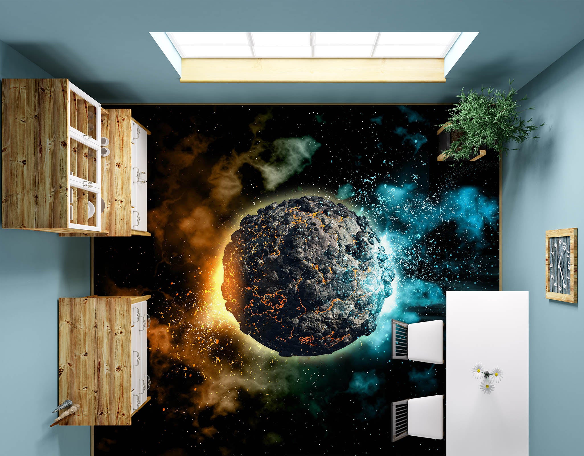 3D Meteorite Power 1289 Floor Mural  Wallpaper Murals Self-Adhesive Removable Print Epoxy