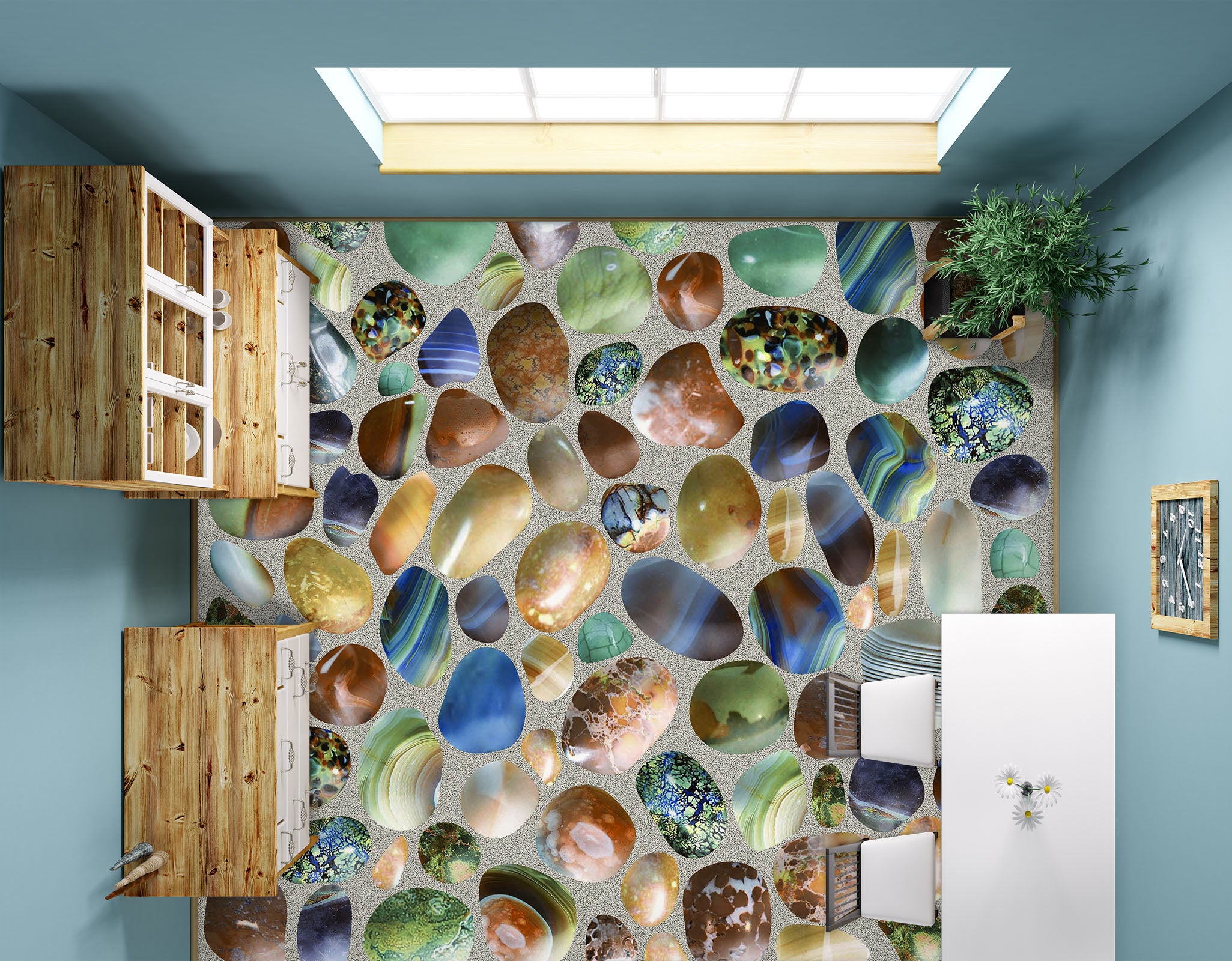 3D Colorful Story Pebbles 075 Floor Mural  Wallpaper Murals Rug & Mat Print Epoxy waterproof bath floor