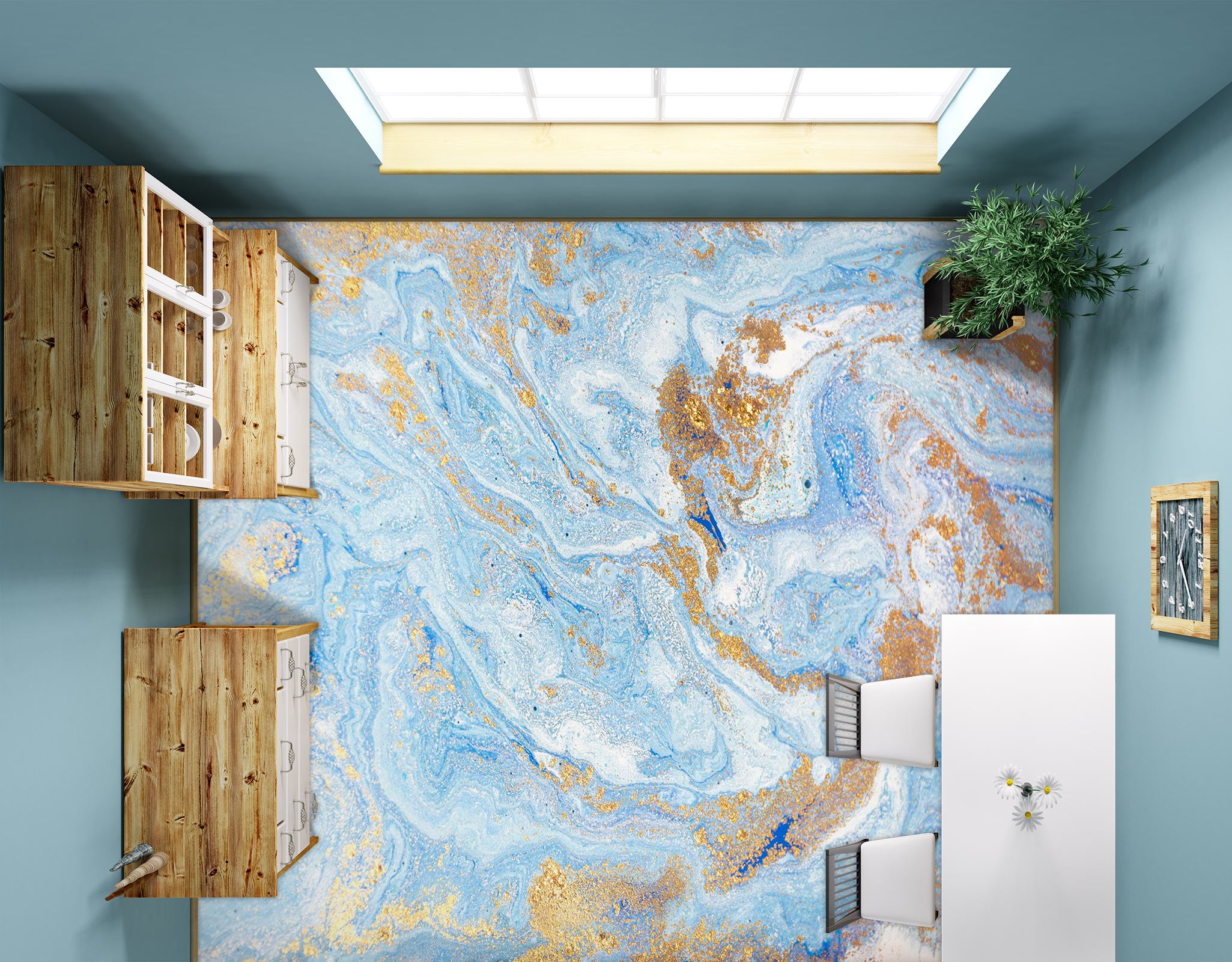 3D Gentle Blue Texture 1166 Floor Mural  Wallpaper Murals Self-Adhesive Removable Print Epoxy