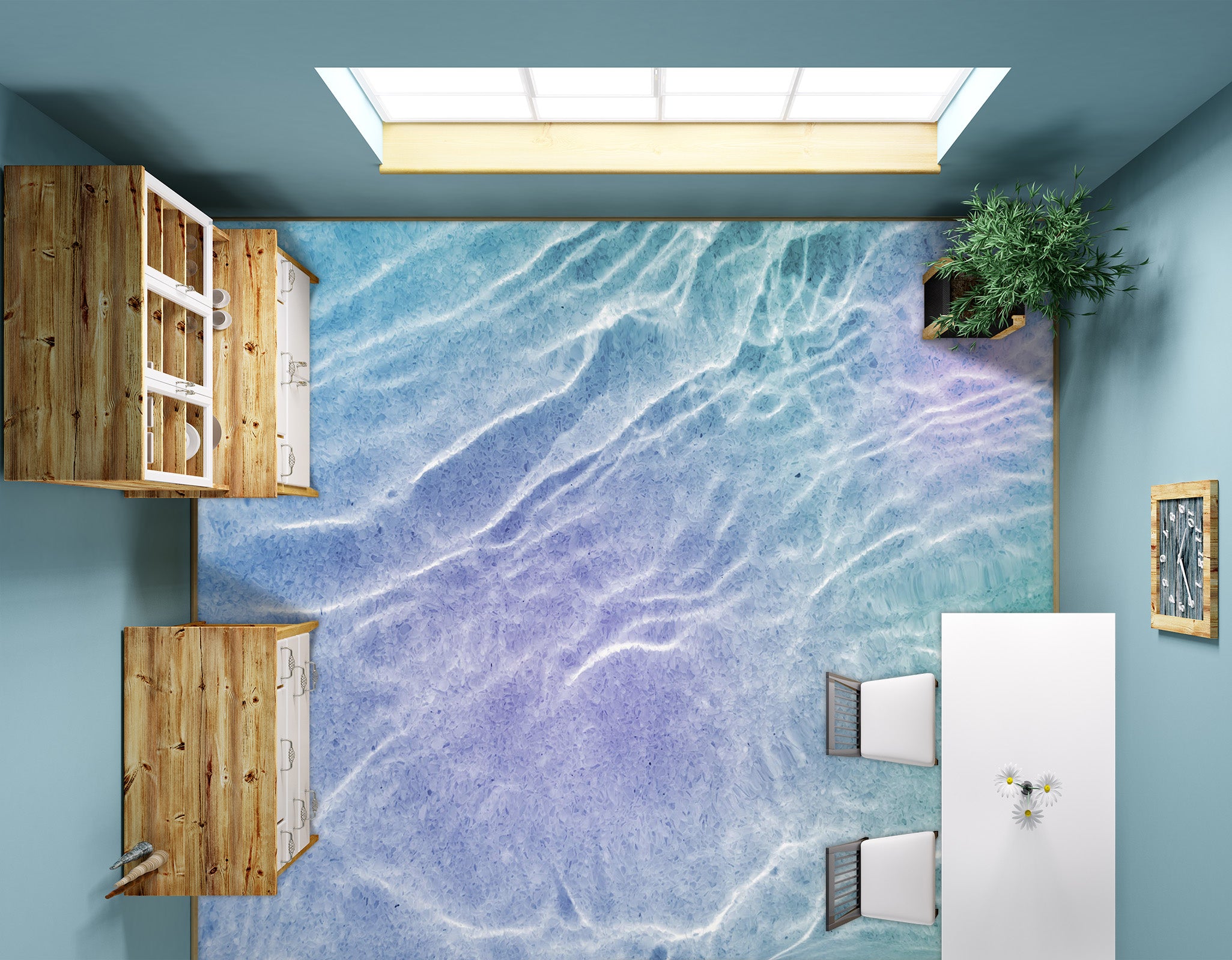 3D Light Purple Sea Dream 739 Floor Mural  Wallpaper Murals Rug & Mat Print Epoxy waterproof bath floor