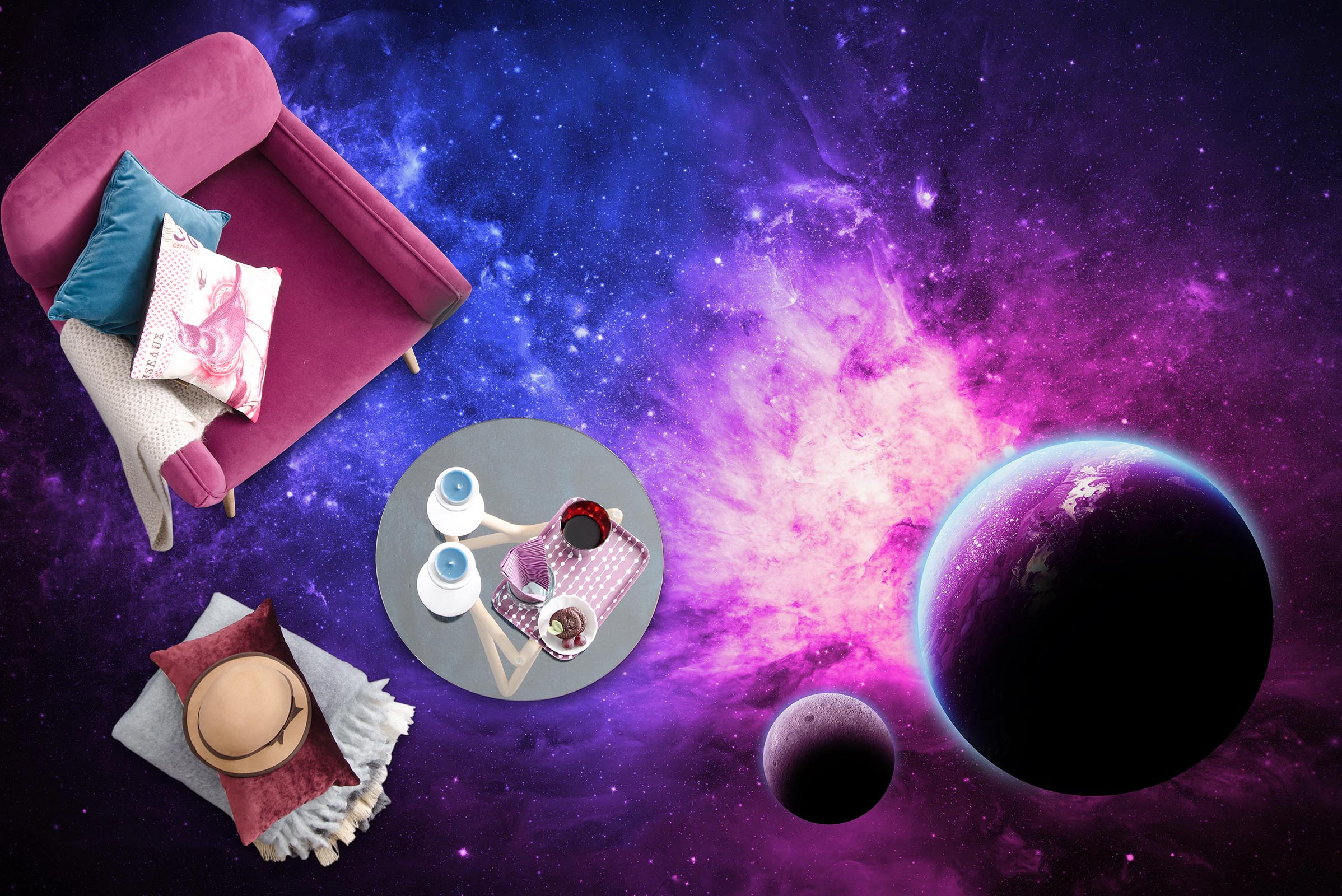 3D Purple Universe And Planet 527 Floor Mural  Wallpaper Murals Rug & Mat Print Epoxy waterproof bath floor