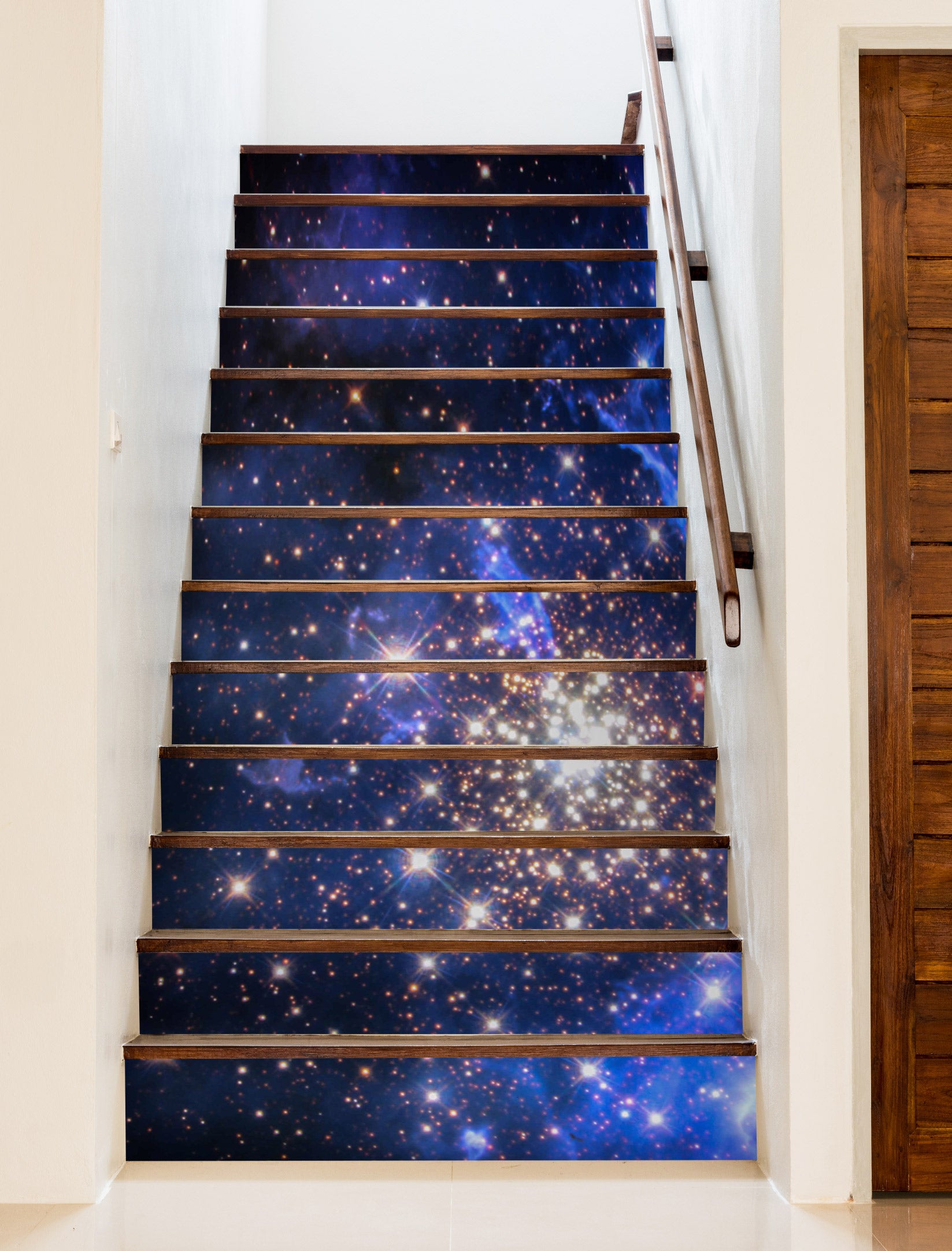 3D Purple Mysterious Galaxy 191 Stair Risers