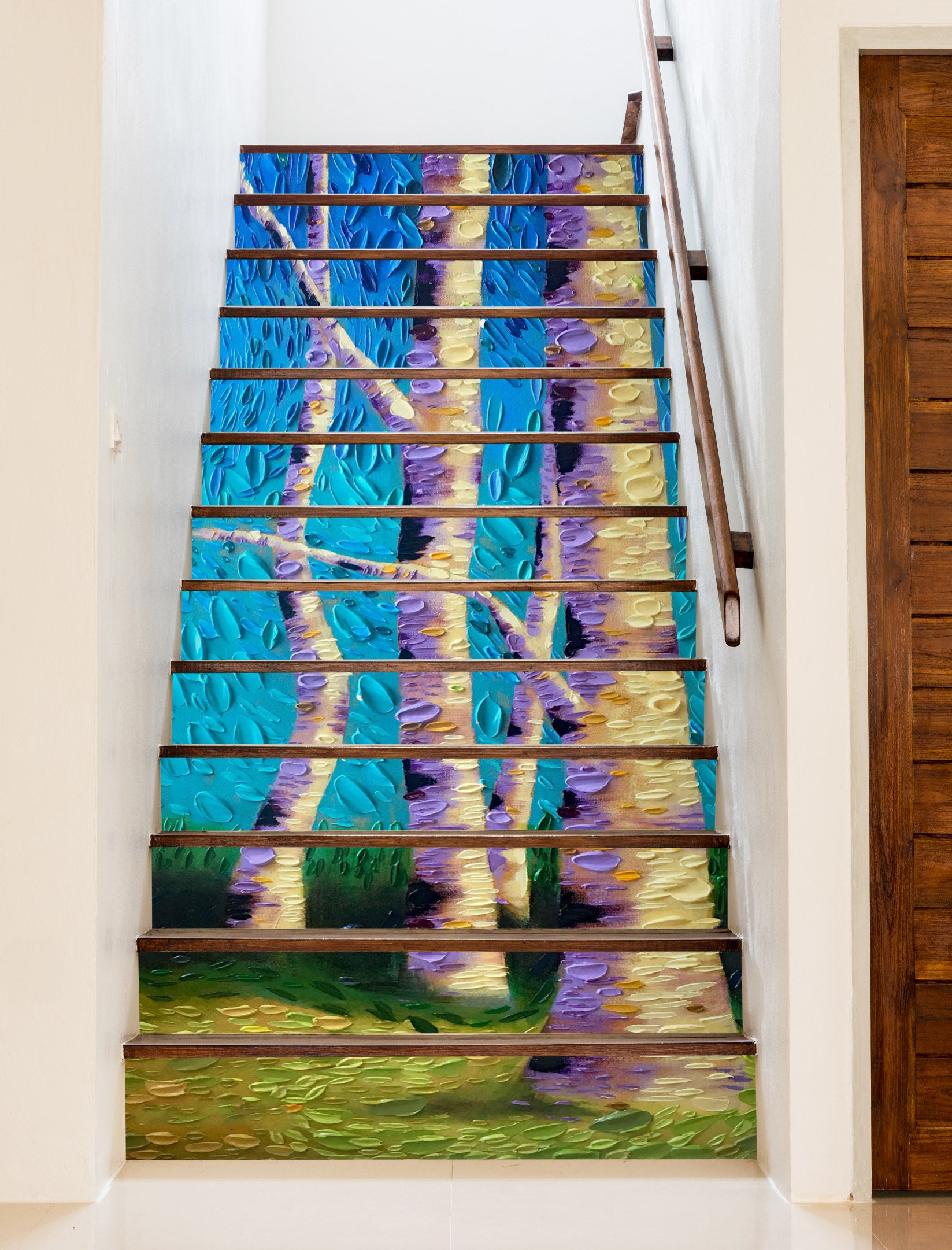 3D Grass Tree Trunk Painting 96140 Dena Tollefson Stair Risers