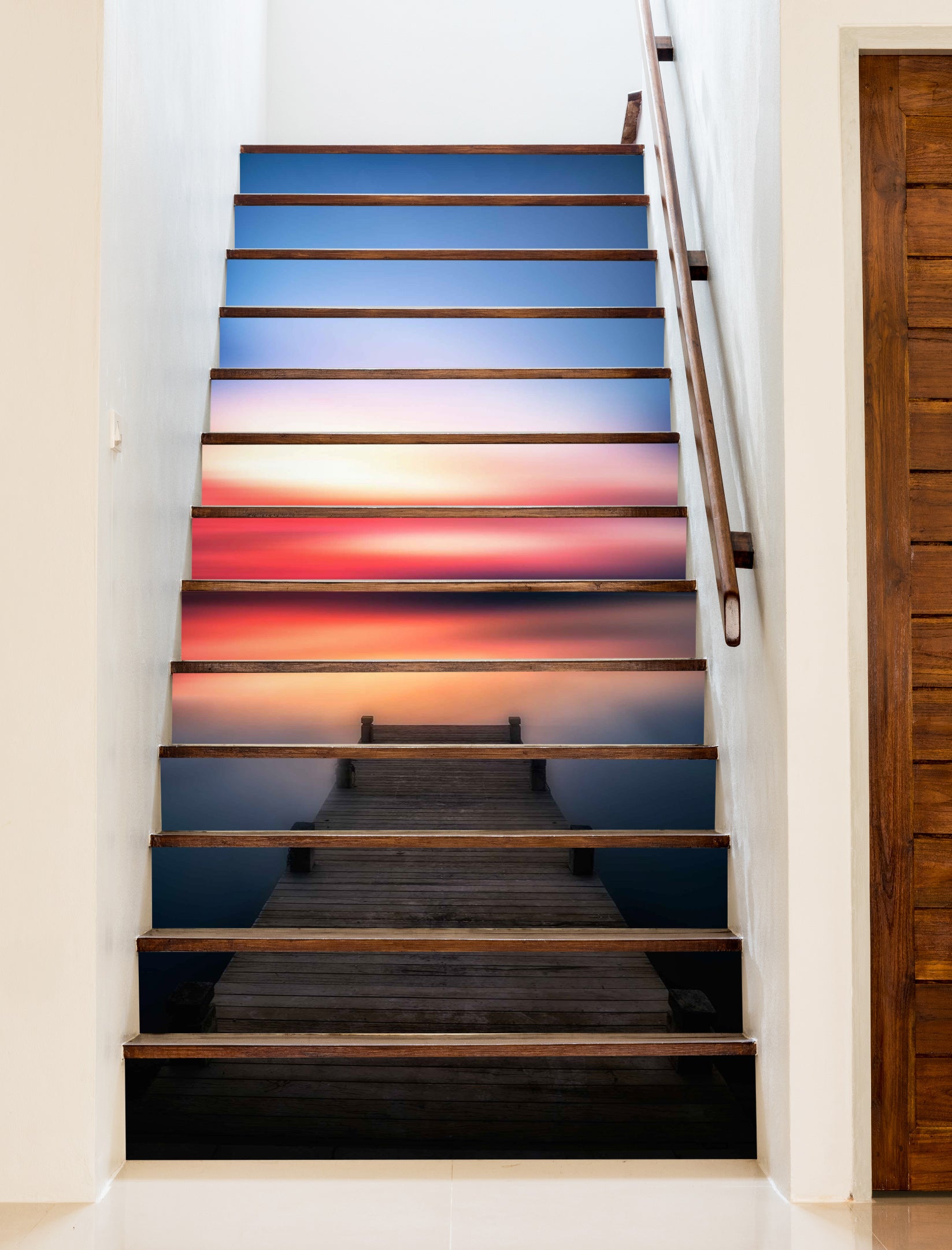 3D Colored Sky 206 Stair Risers