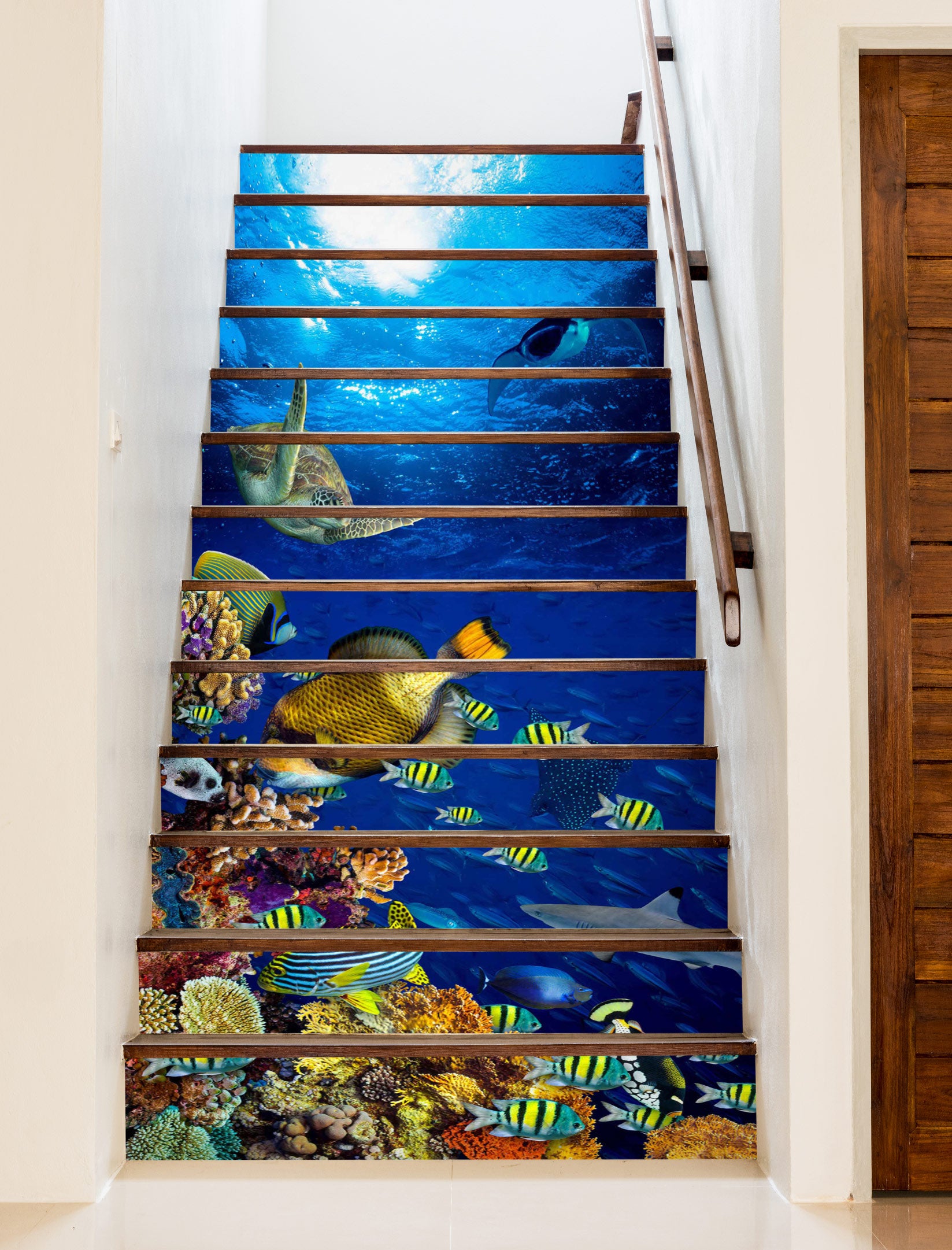 3D Beautiful Creatures Under The Sea 345 Stair Risers