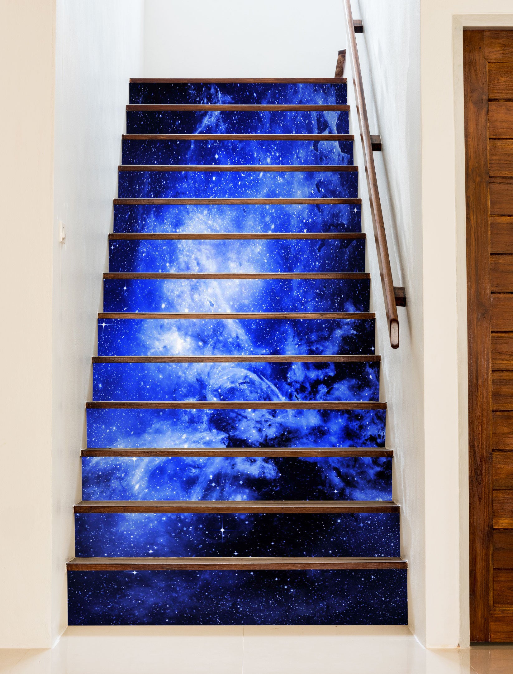3D Dark Blue Galaxy Pattern 421 Stair Risers