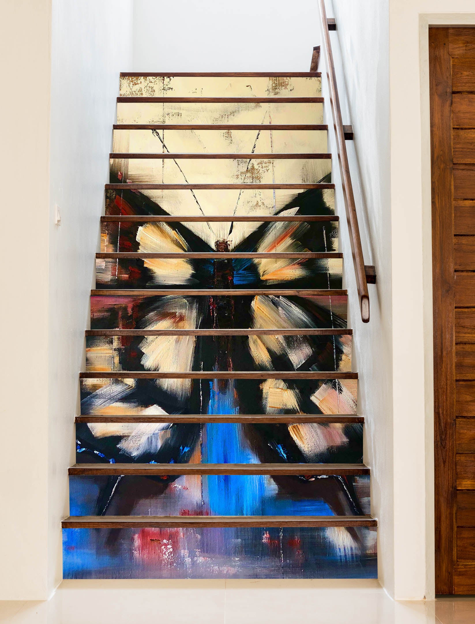 3D Vintage Painted Butterfly 2191 Skromova Marina Stair Risers