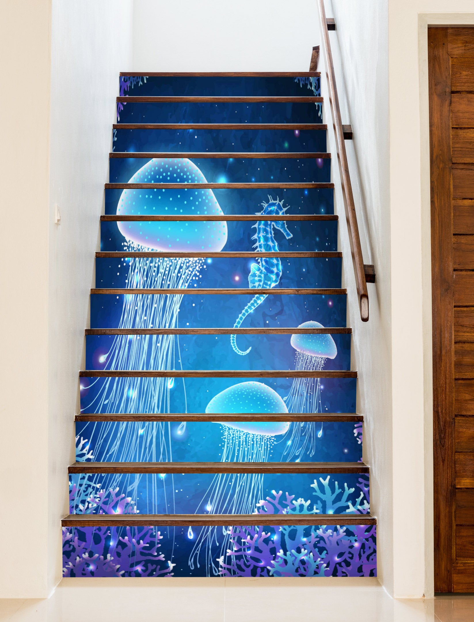 3D Charming Jellyfish 401 Stair Risers