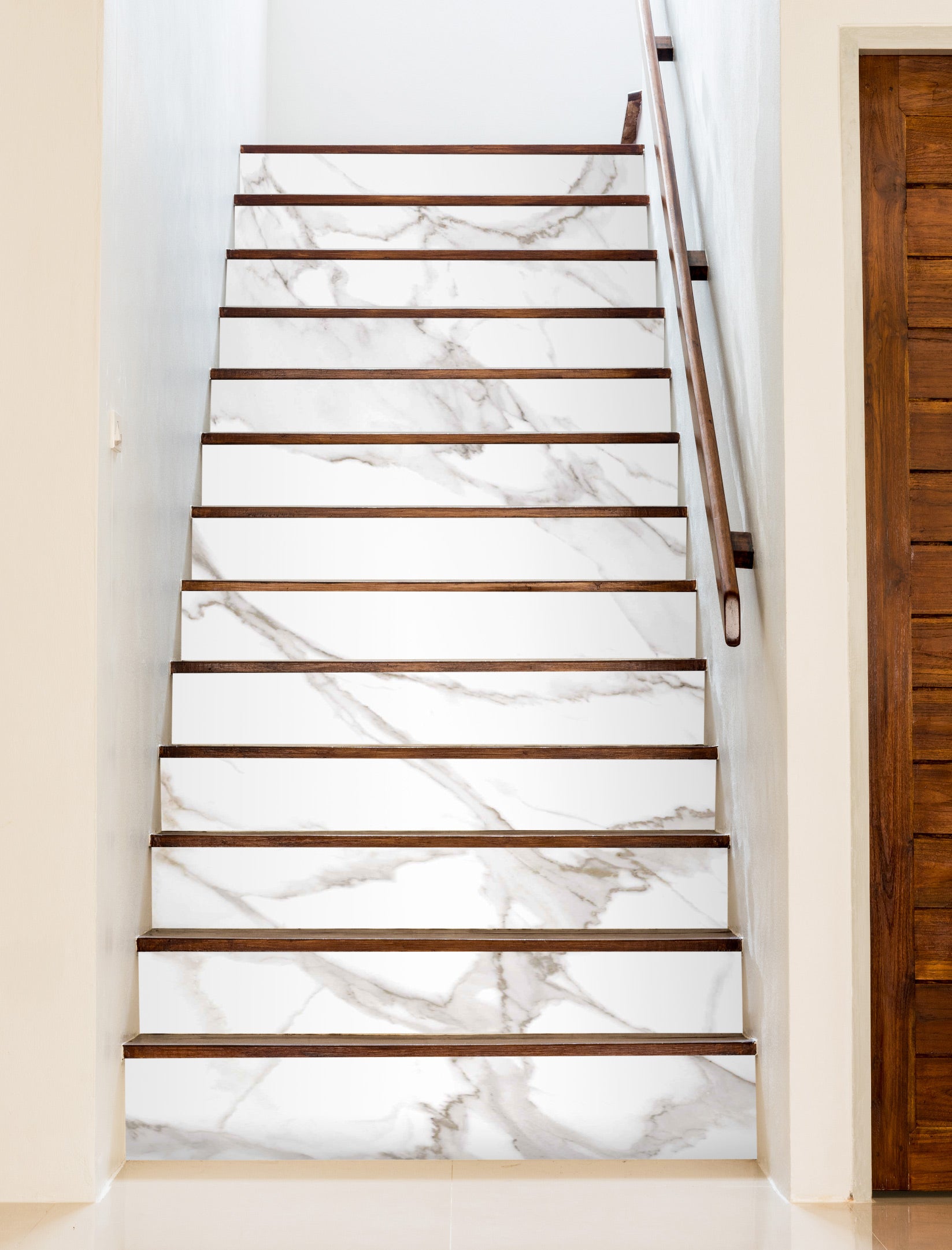 3D White Split Texture 483 Stair Risers