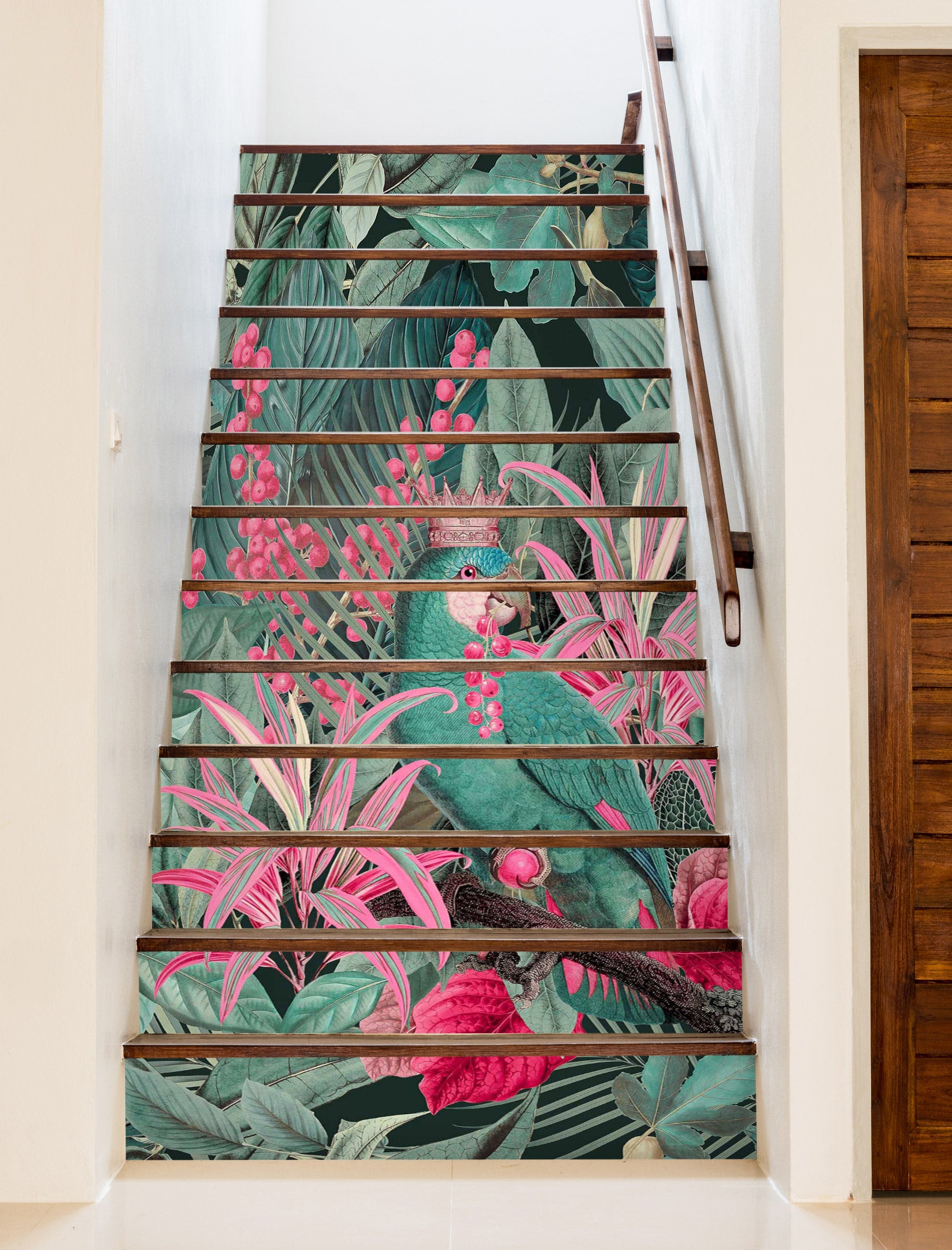 3D Green Pink Grove 10450 Andrea Haase Stair Risers