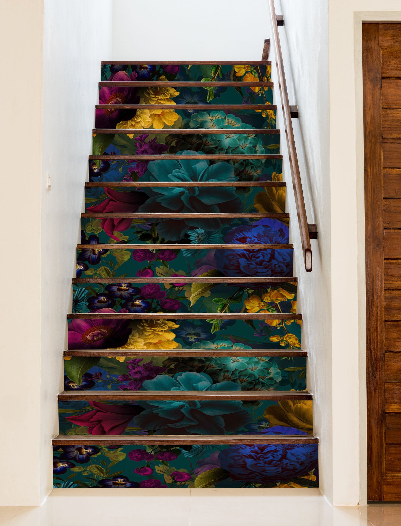 3D Colorful Flowers 10411 Uta Naumann Stair Risers