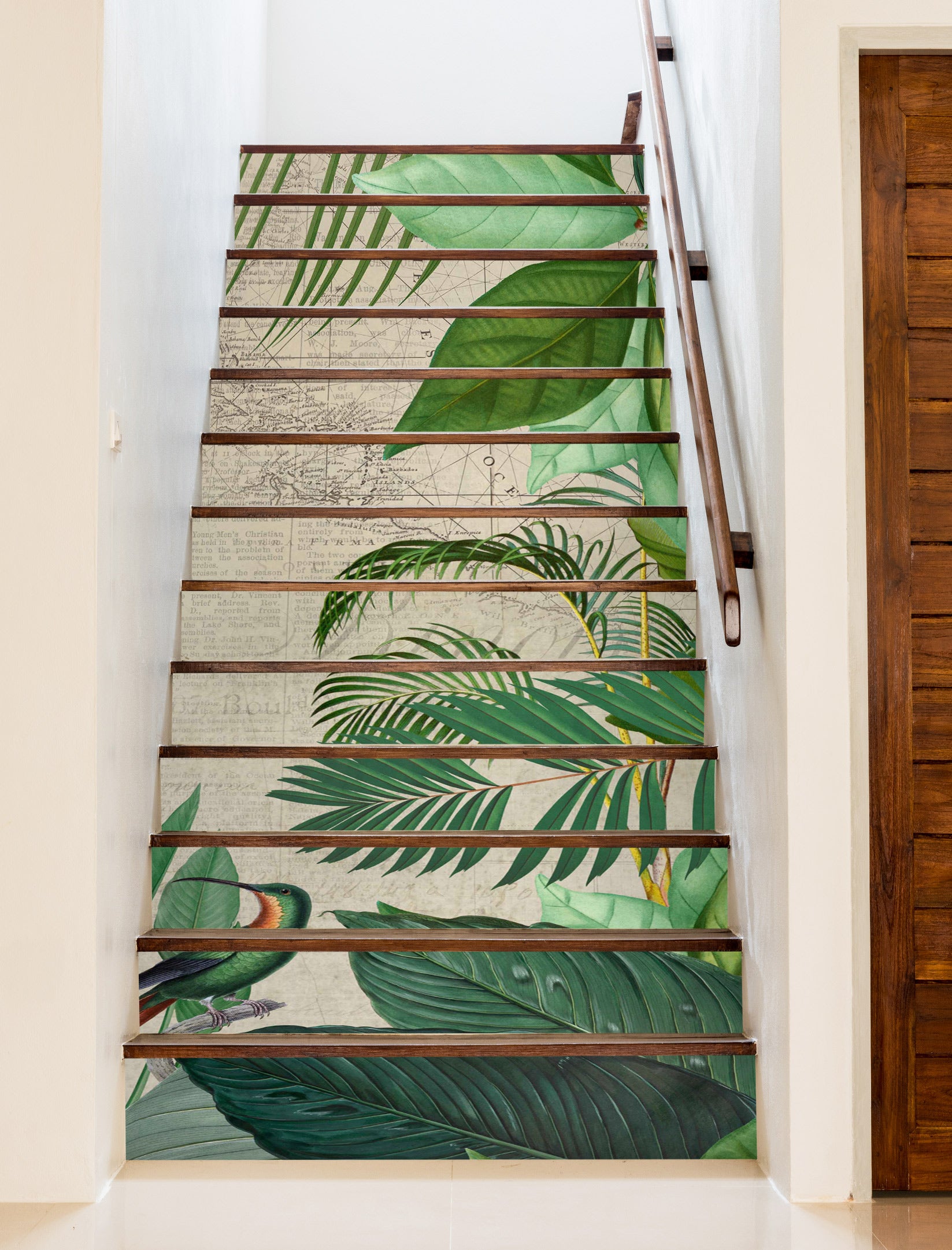 3D Leaves Green 10496 Andrea Haase Stair Risers