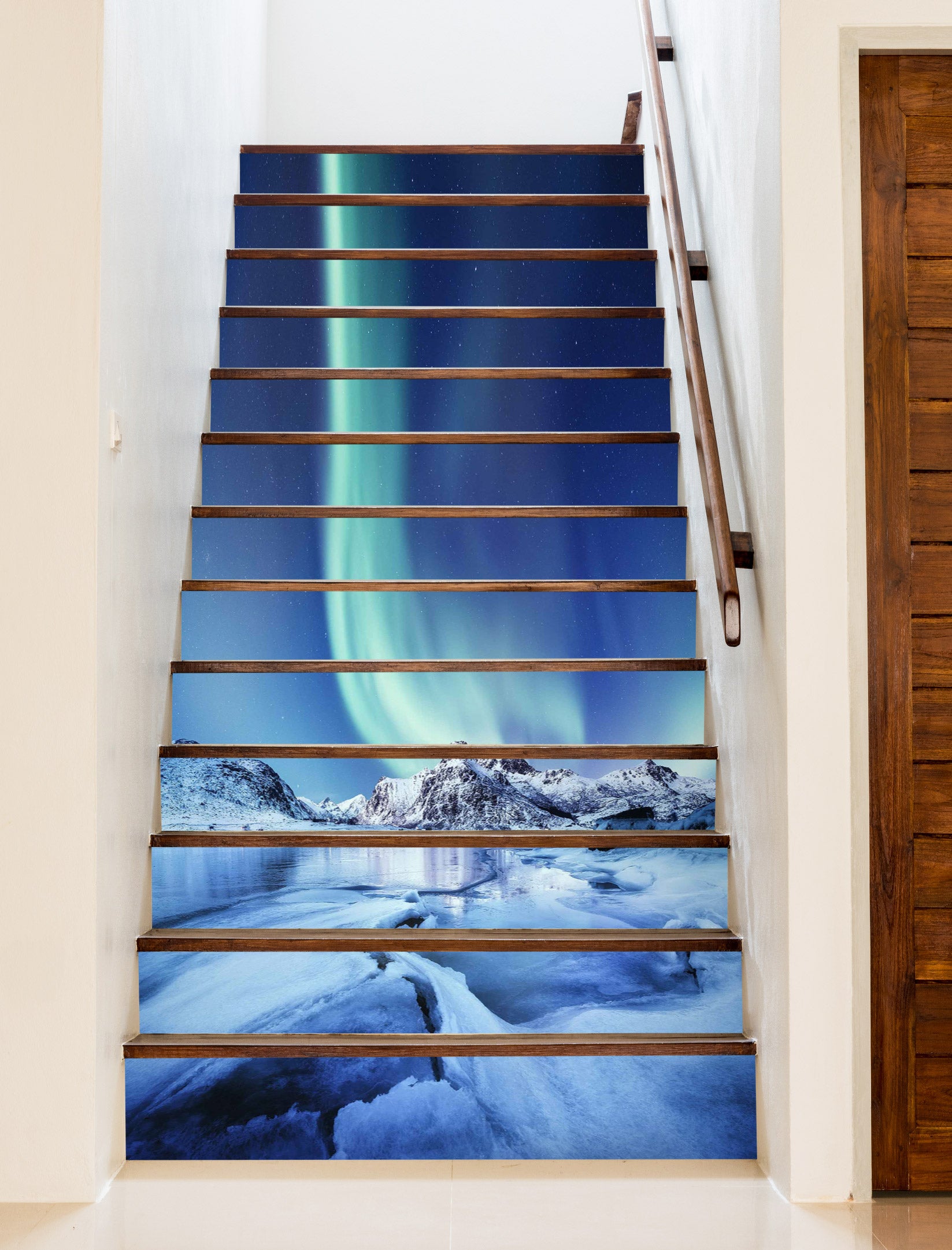 3D Snow World Aurora 373 Stair Risers