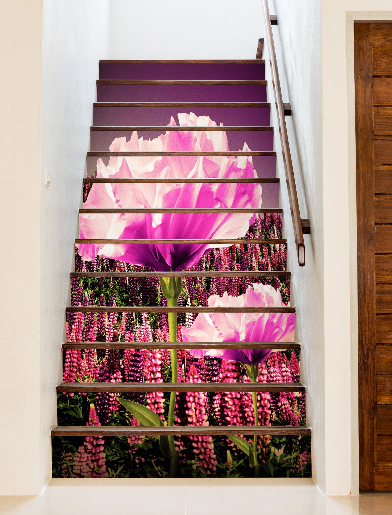 3D Beautiful Flowers Radiating Light 564 Stair Risers