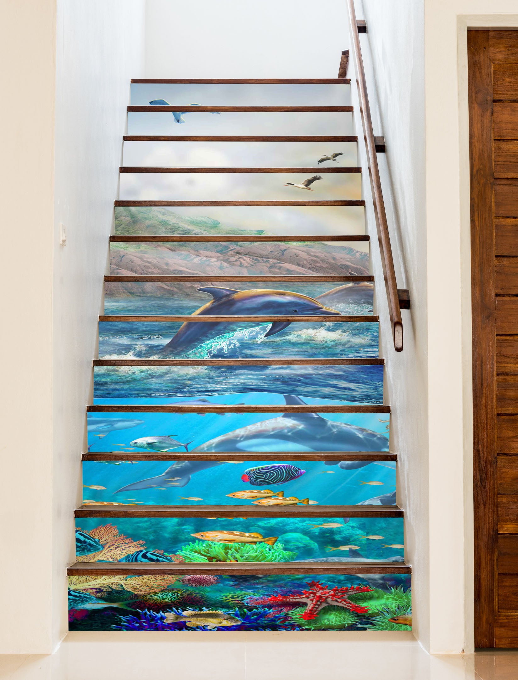 3D Ocean Dolphin 96178 Adrian Chesterman Stair Risers