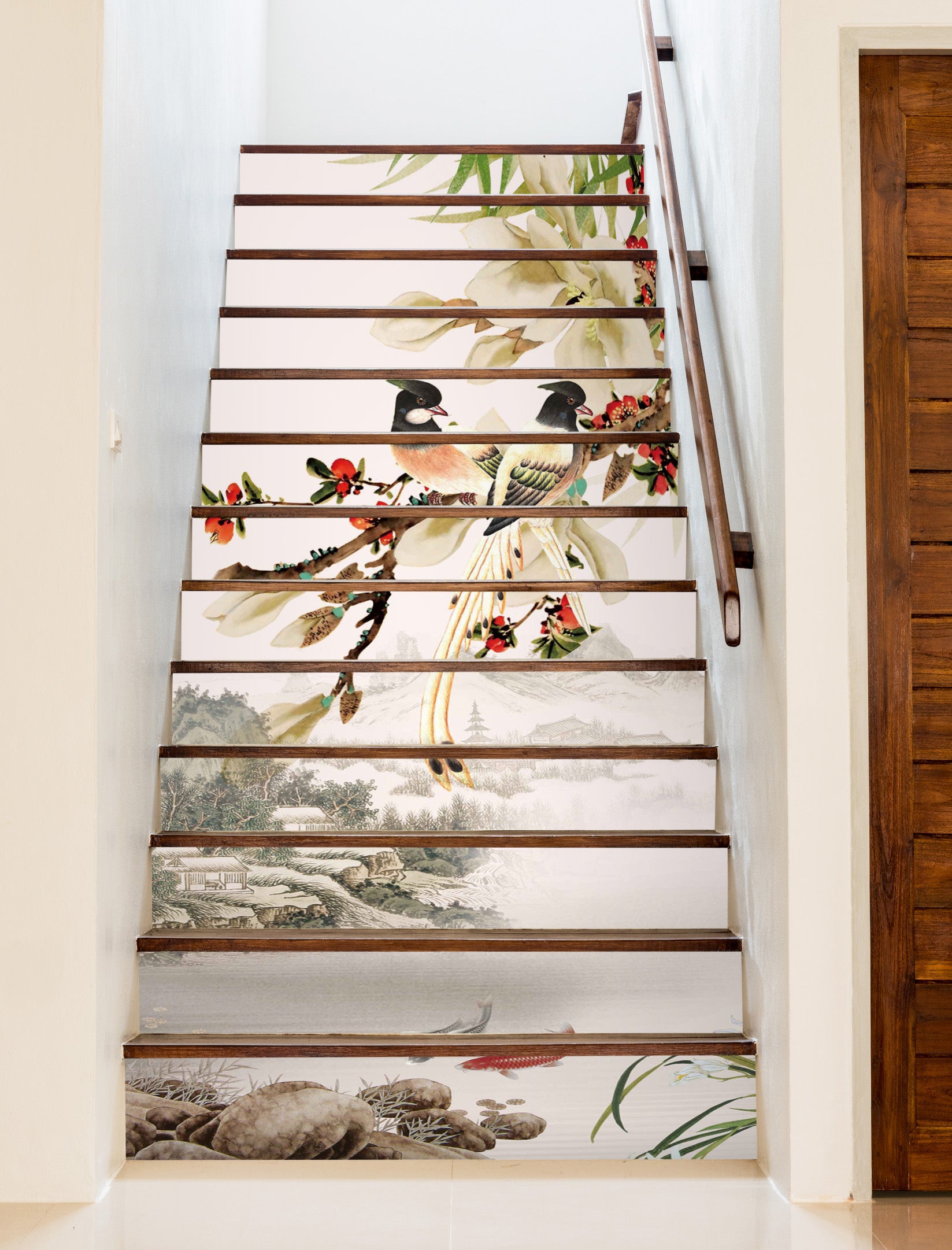 3D Landscape And Branches 581 Stair Risers