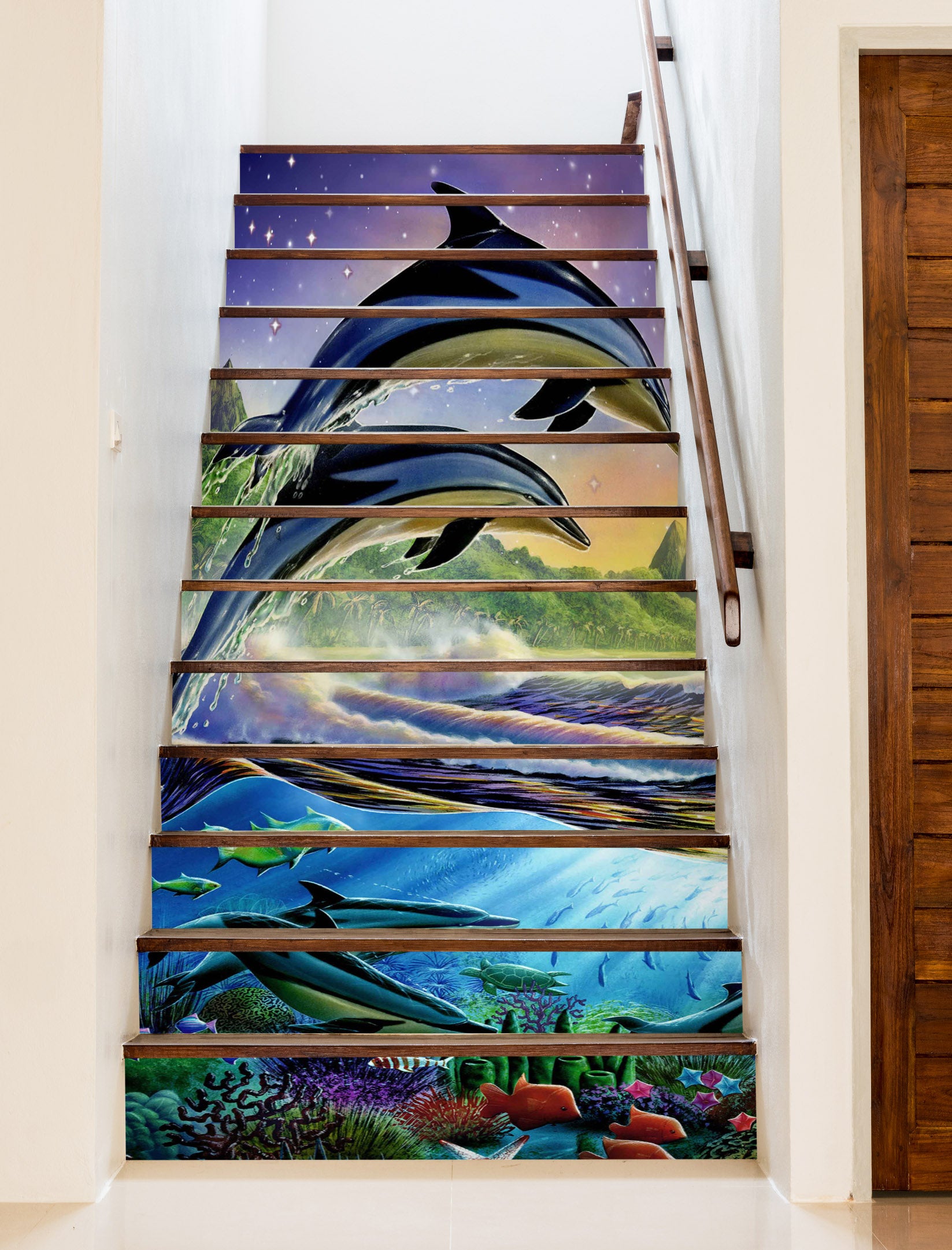 3D Jumping Dolphin 396 Adrian Chesterman Stair Risers
