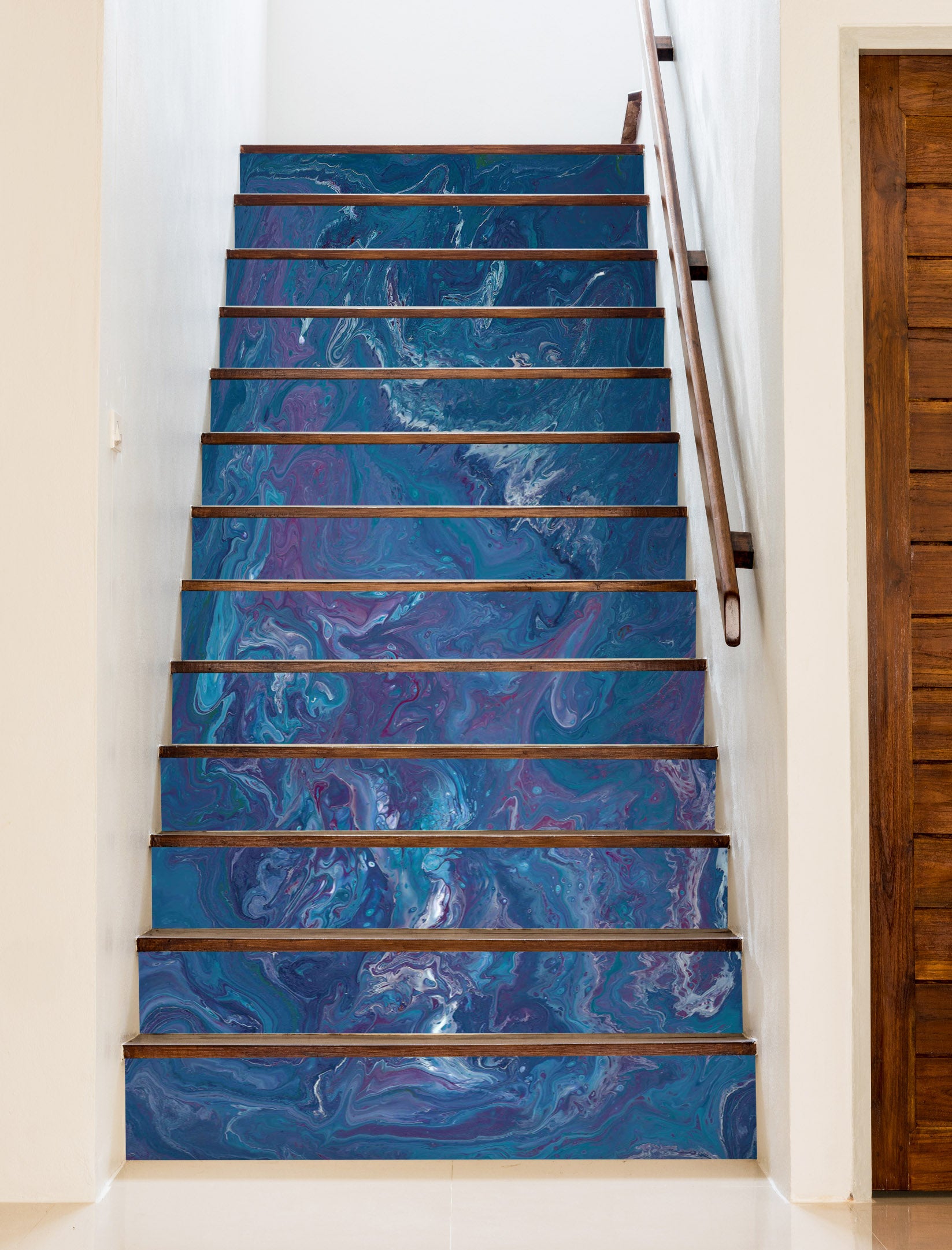 3D Intense Blue Calm 609 Stair Risers