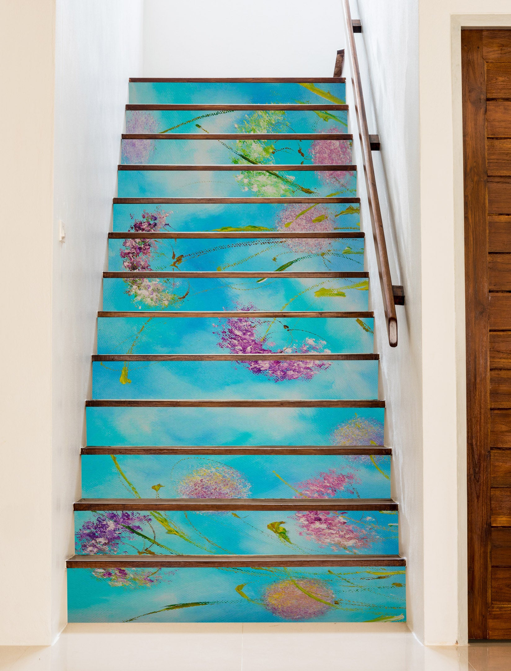 3D Purple Flowers 833 Skromova Marina Stair Risers