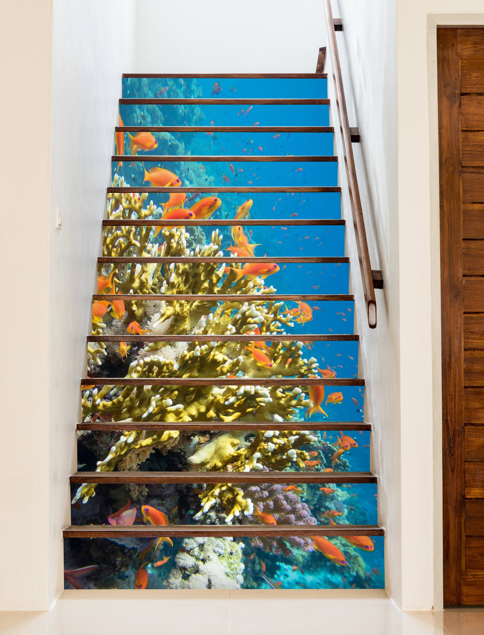 3D Beautiful Fish Under The Sea 376 Stair Risers