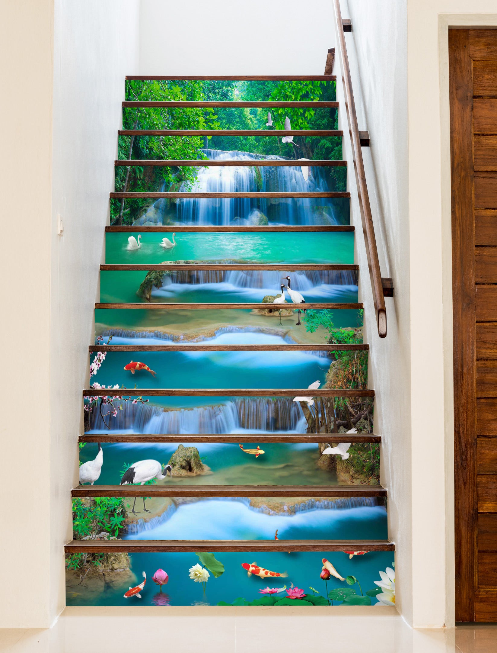 3D Pure River Water 029 Stair Risers