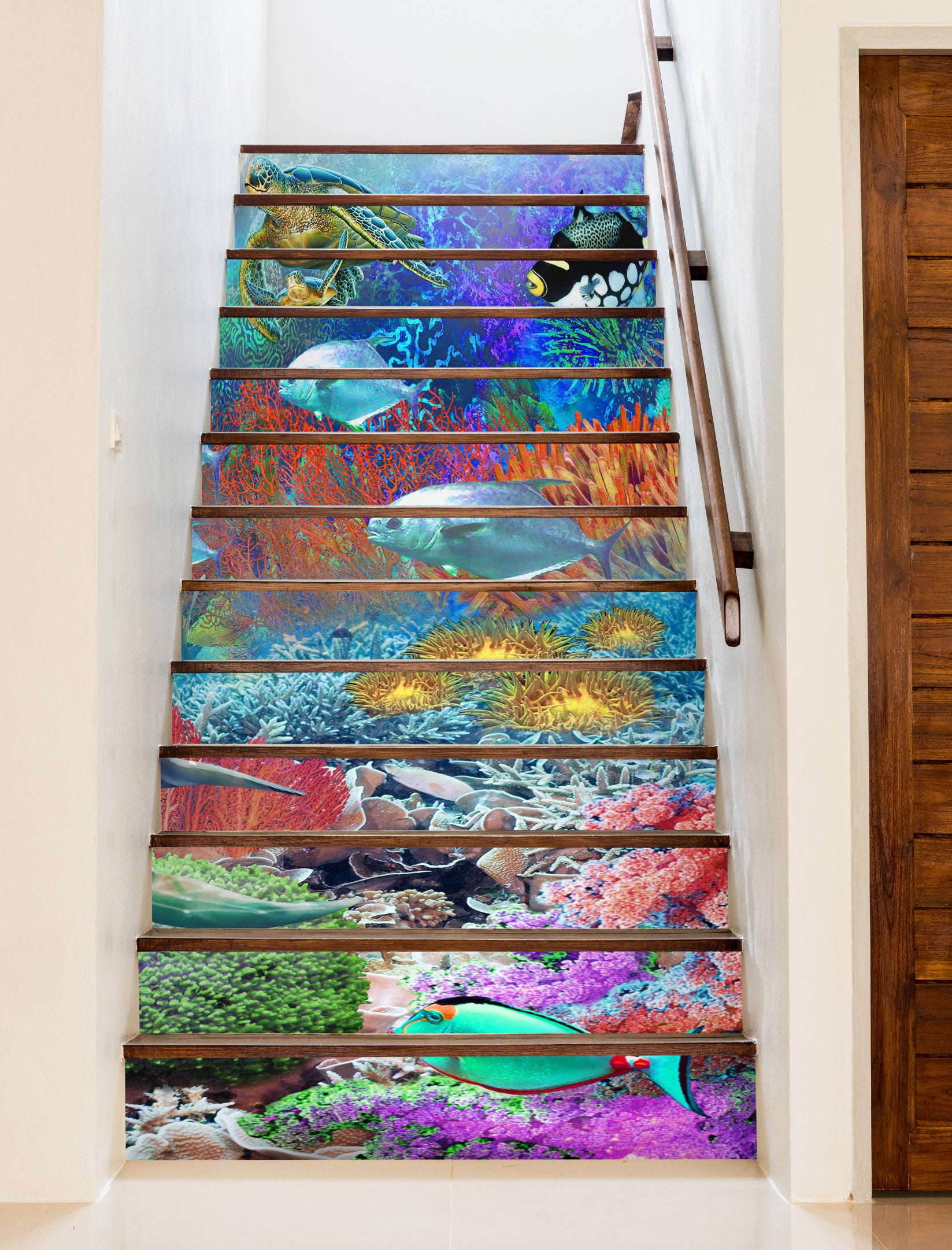 3D Colorful Coral Seaweed 96196 Adrian Chesterman Stair Risers