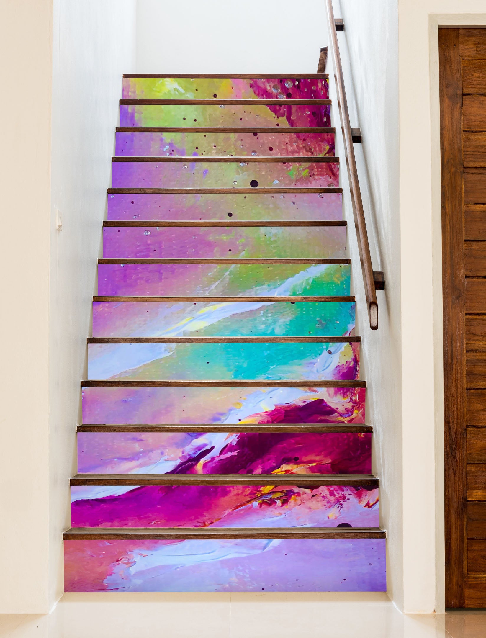 3D Colorful Watercolor 2228 Skromova Marina Stair Risers