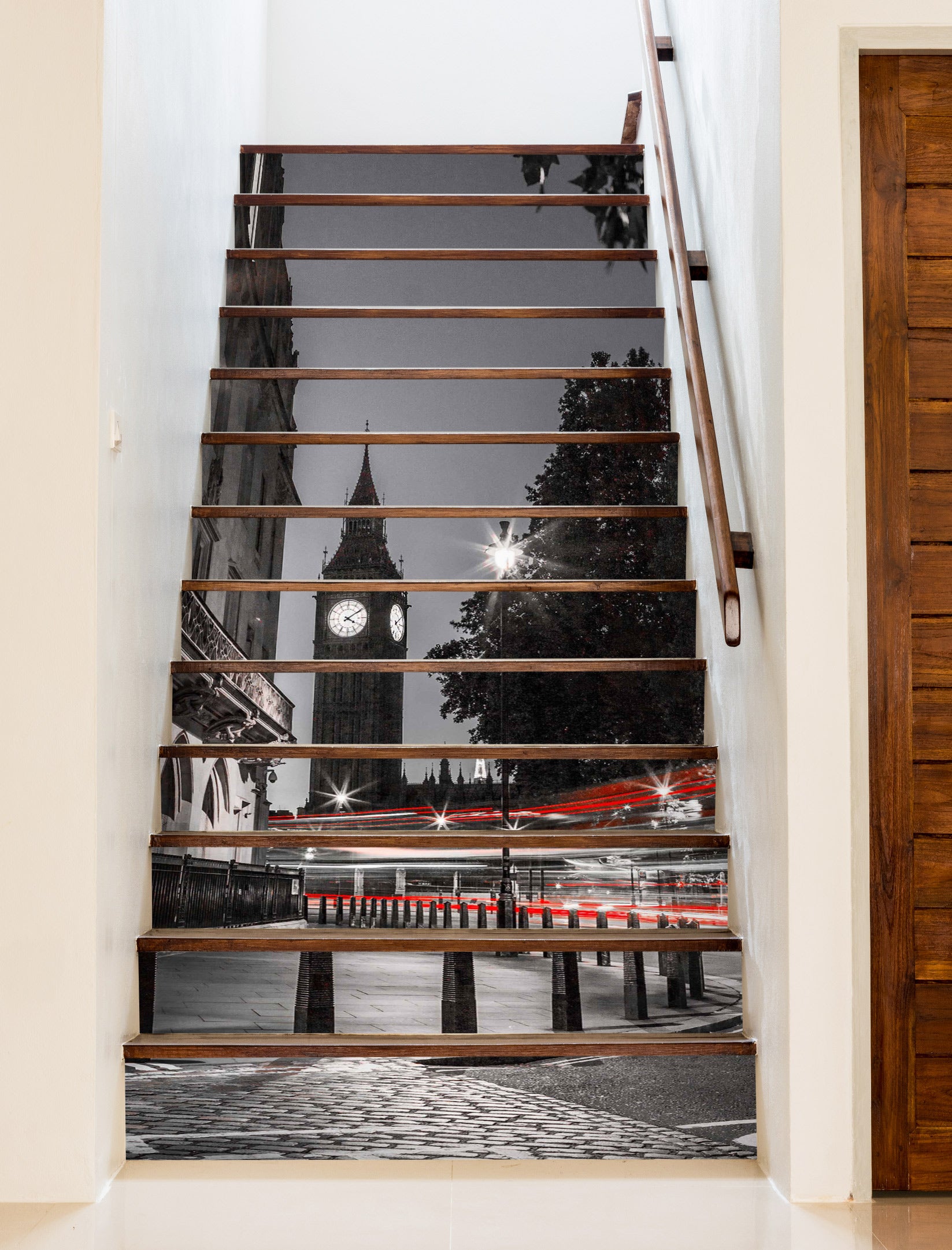 3D Black Gray Street Clock Tower 99129 Assaf Frank Stair Risers