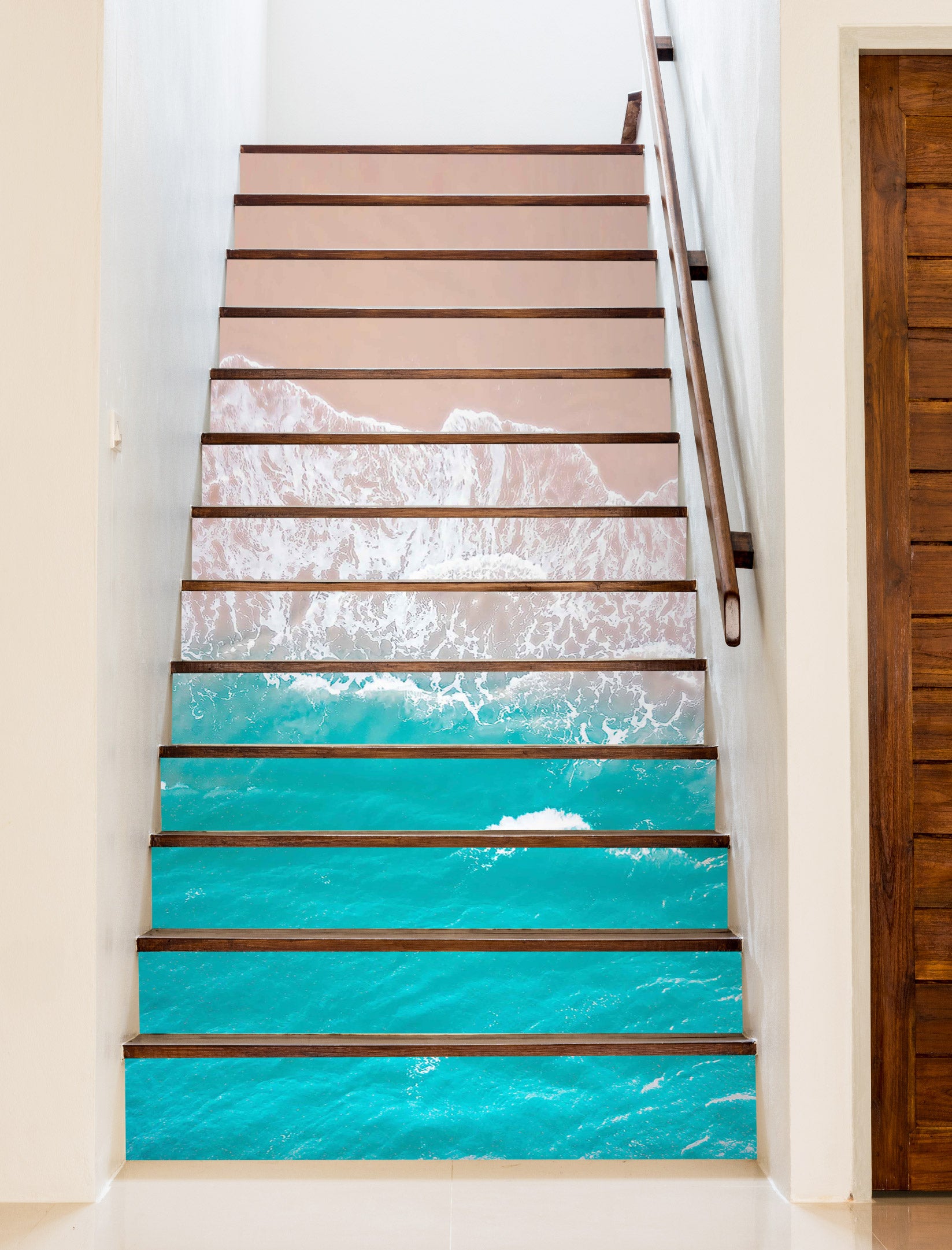 3D Summer Beach 287 Stair Risers