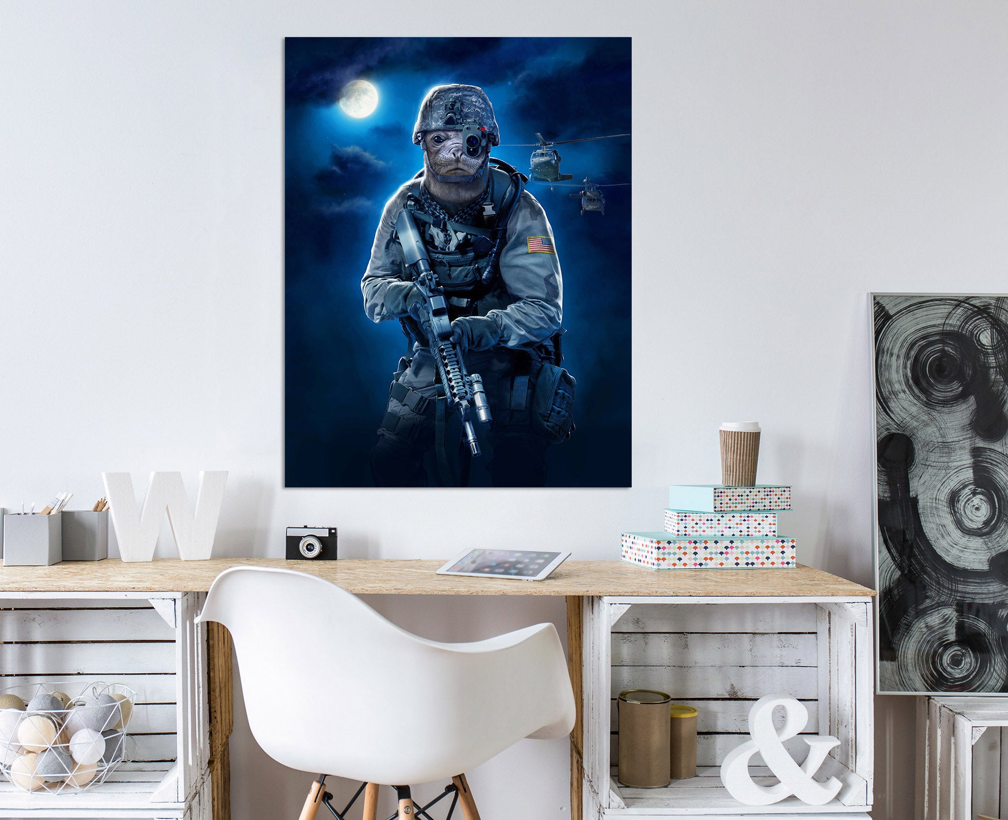 3D Dog Warrior 068 Vincent Hie Wall Sticker